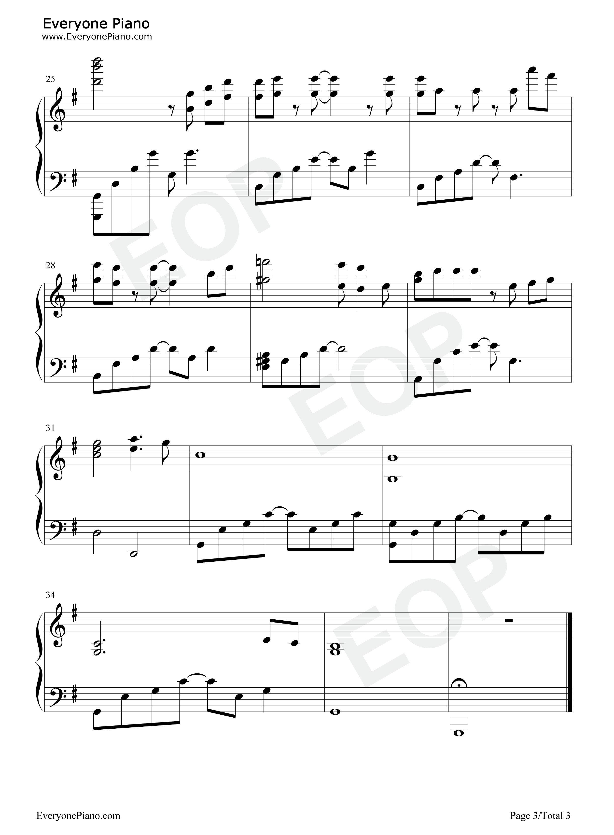 无虑无猜的岁月钢琴谱_陈致逸