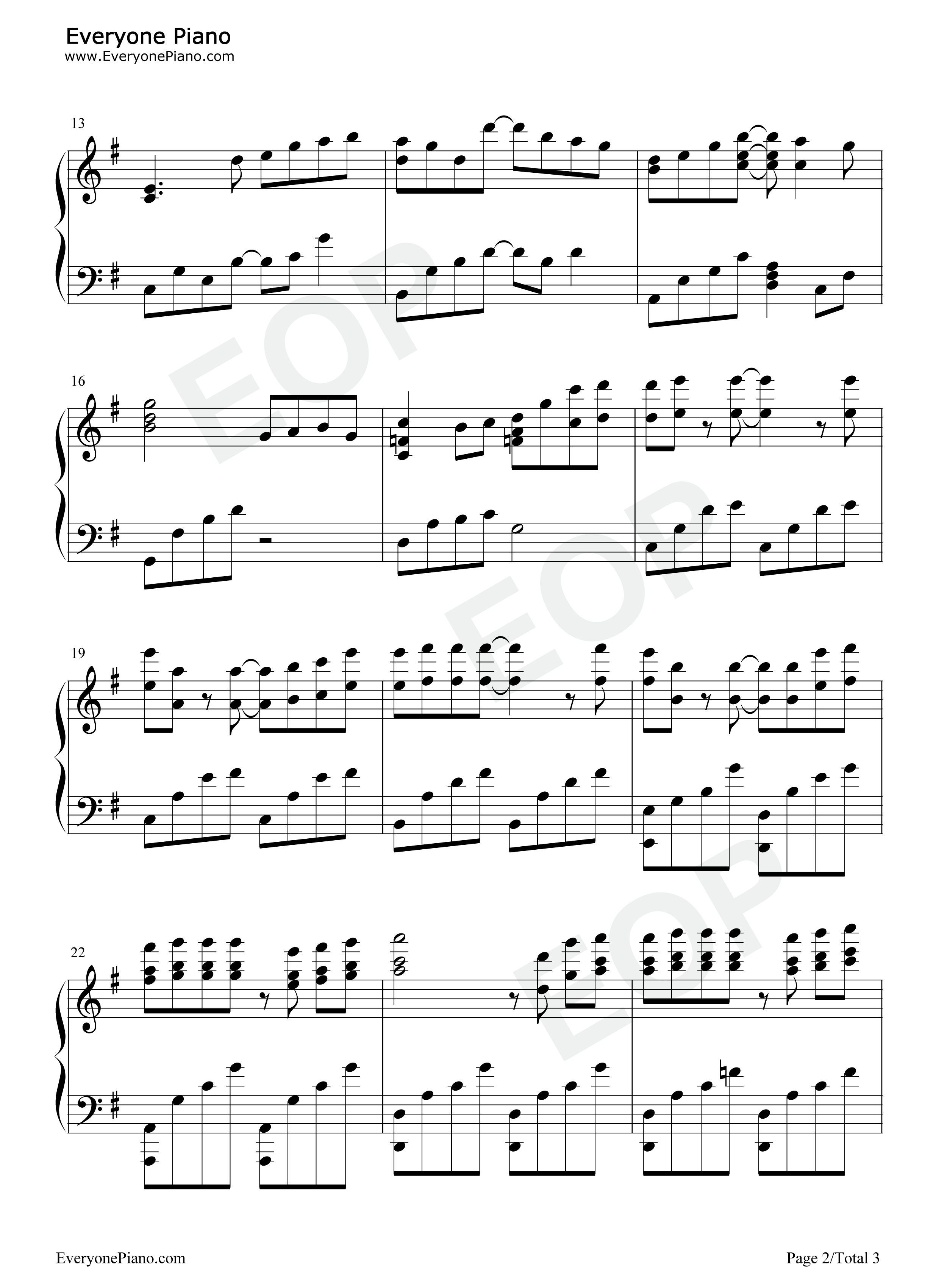 无虑无猜的岁月钢琴谱_陈致逸