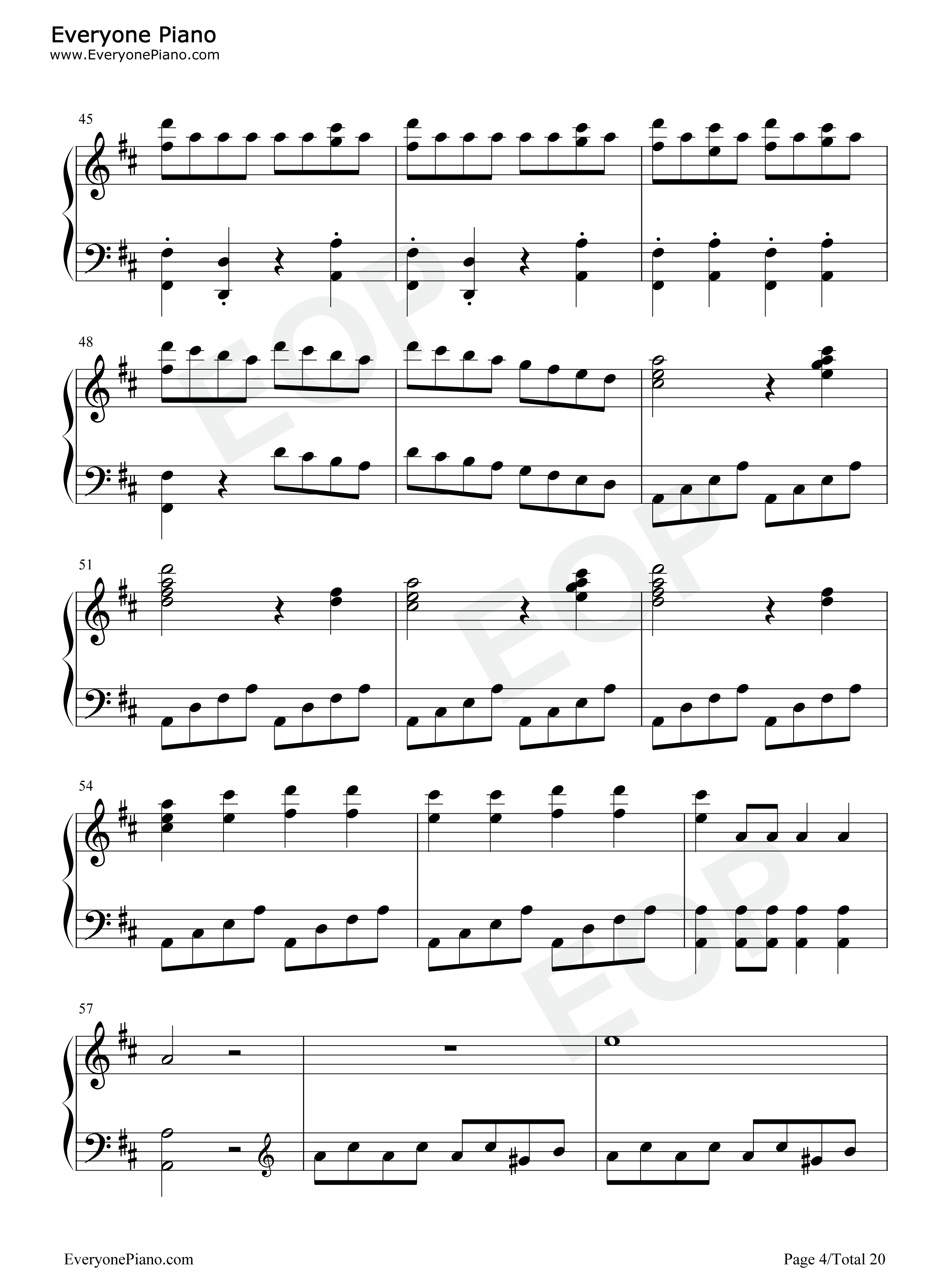 费加罗的婚礼序曲钢琴谱_莫扎特