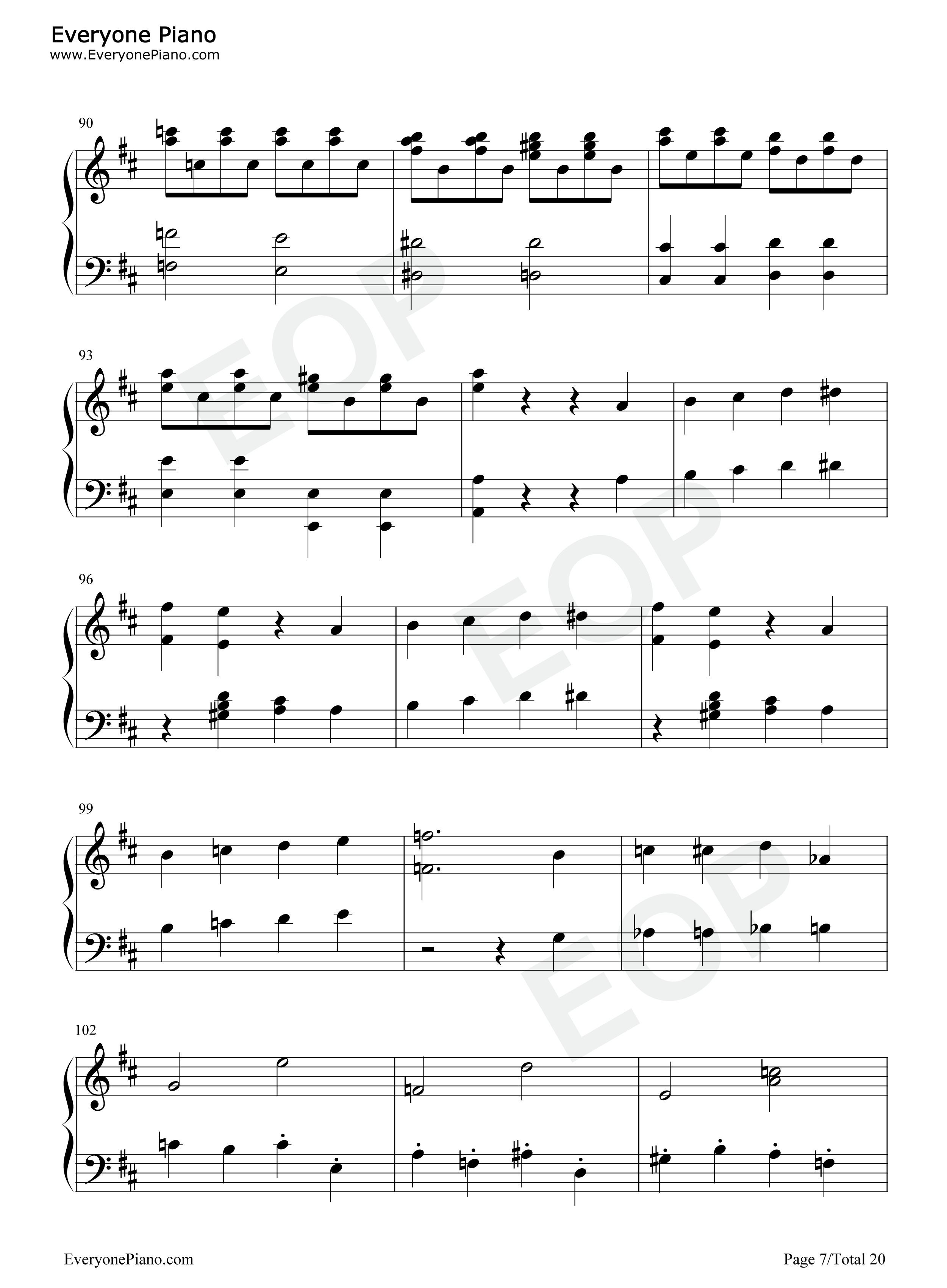 费加罗的婚礼序曲钢琴谱_莫扎特