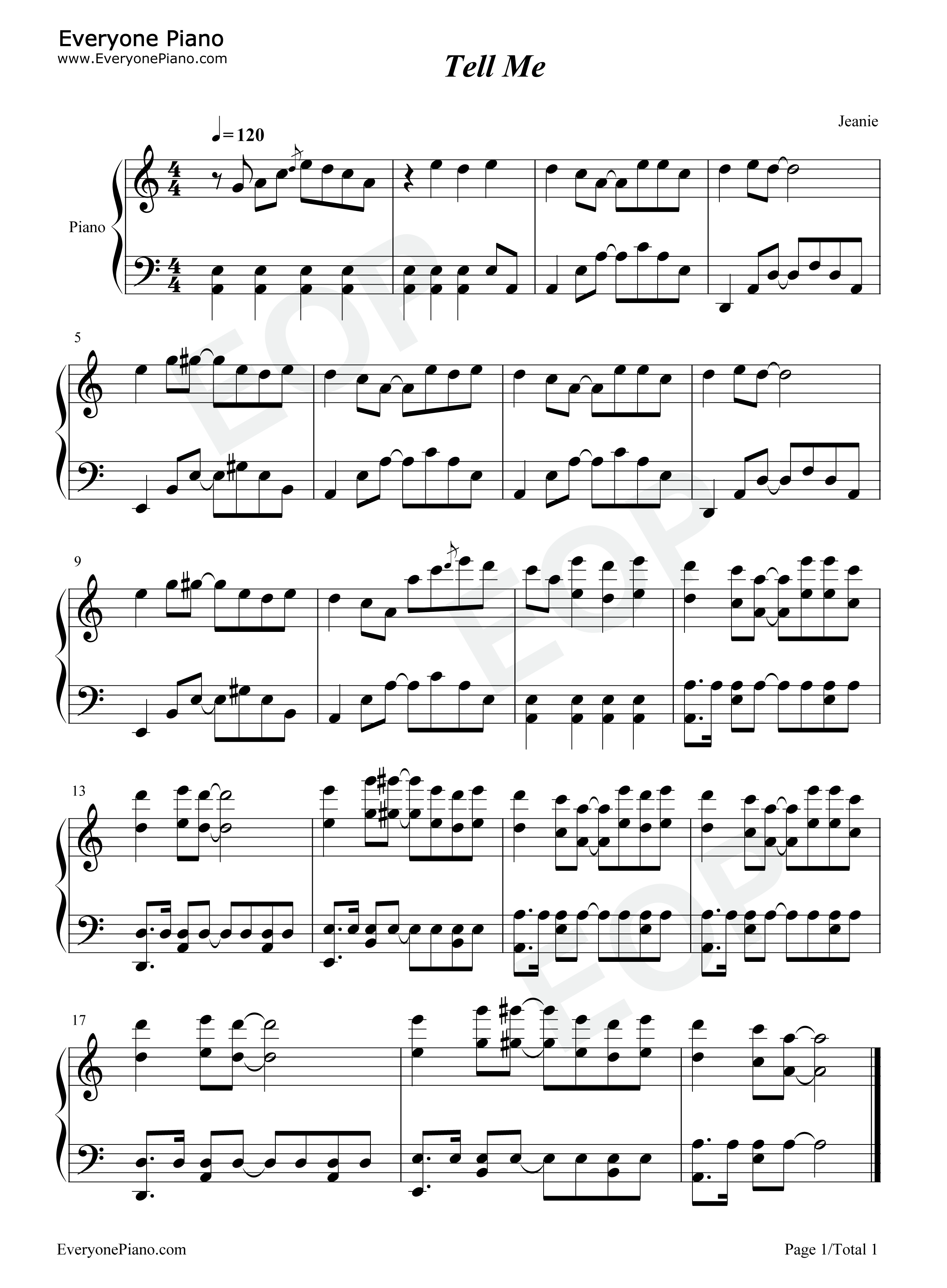 Tell_Me钢琴谱_潘玮柏_徐洁儿_金润吉