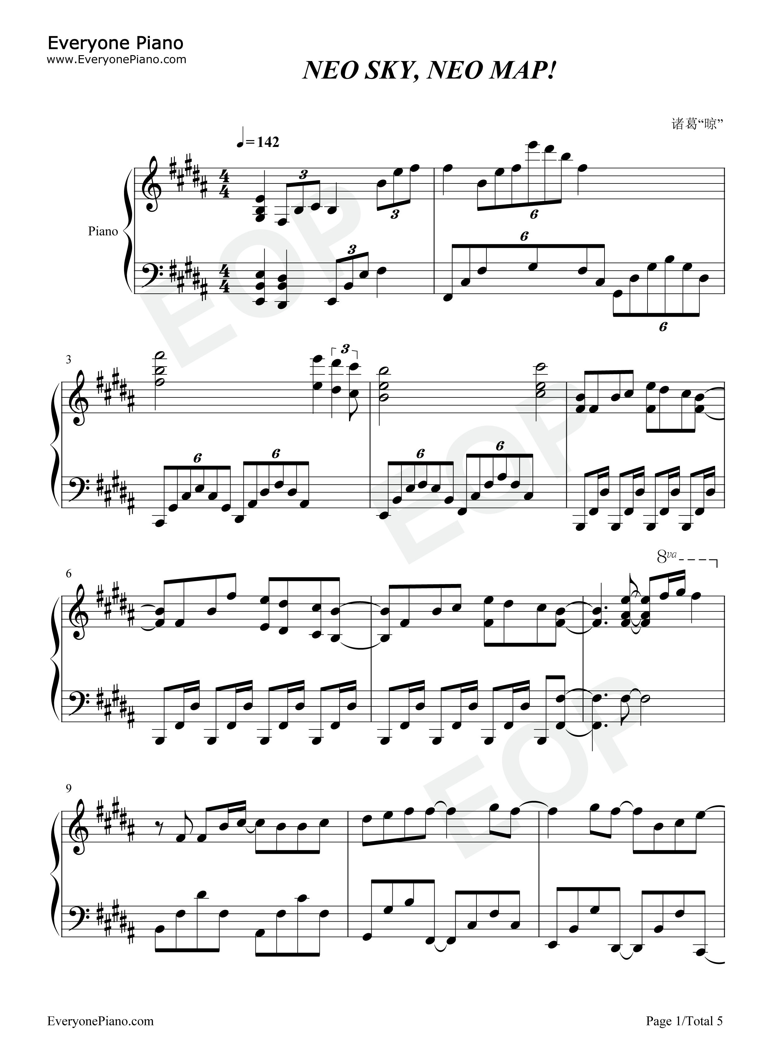 Neo_Sky_Neo_Map钢琴谱_虹咲学园学园偶像同好会