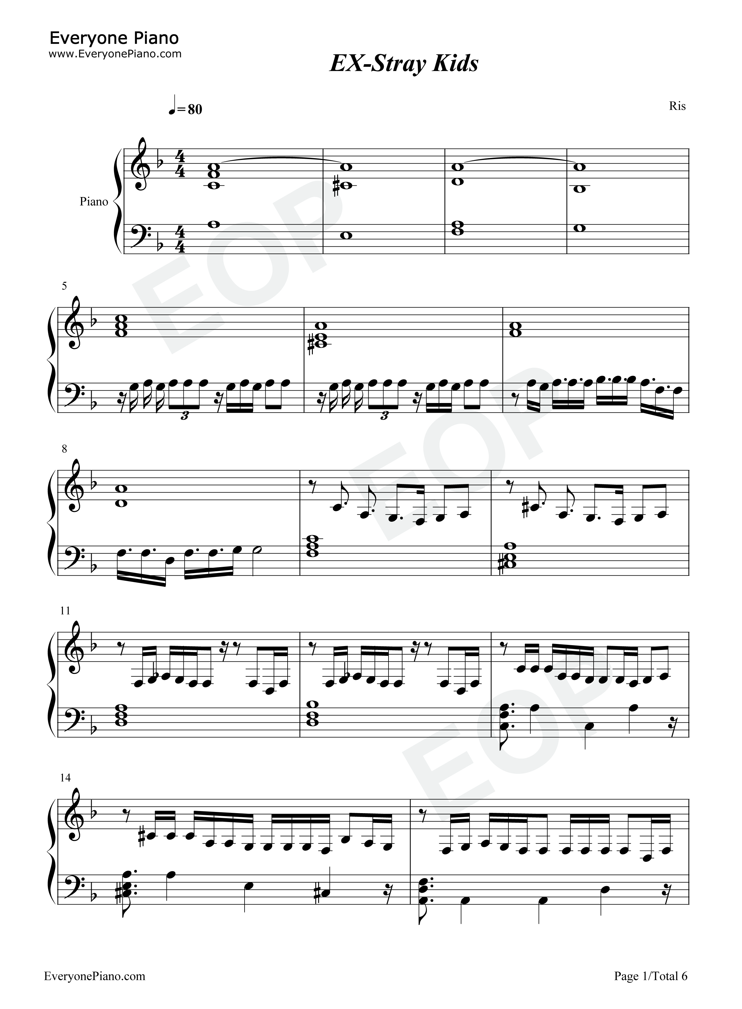 EX钢琴谱_Stray_Kids