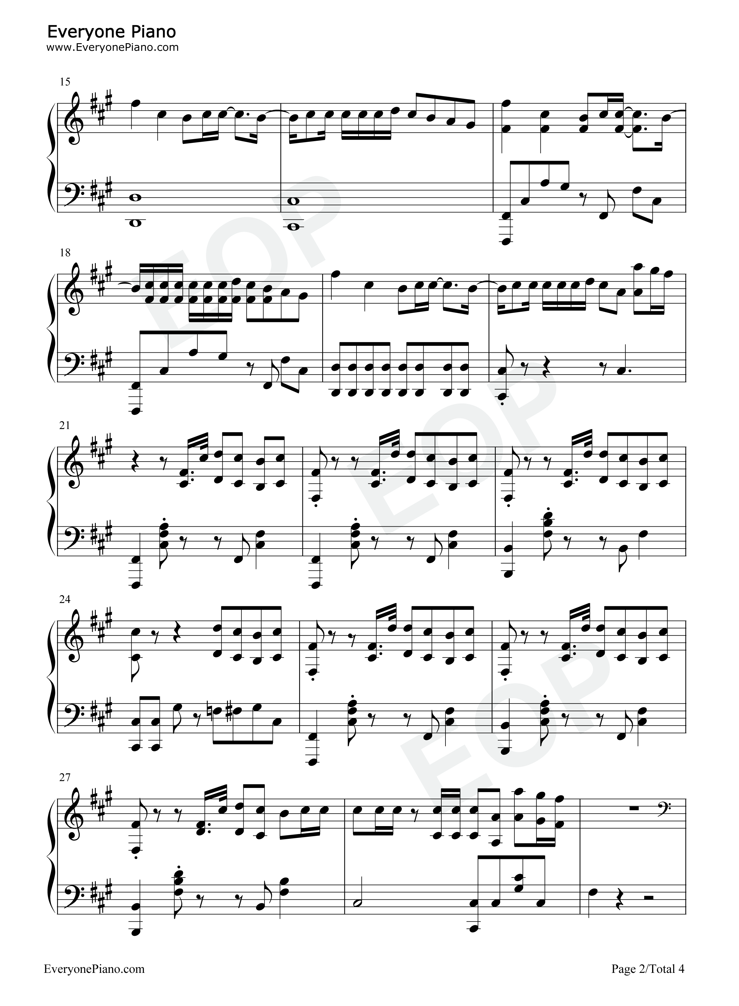 Sheep钢琴谱_张艺兴_Alan_Walker