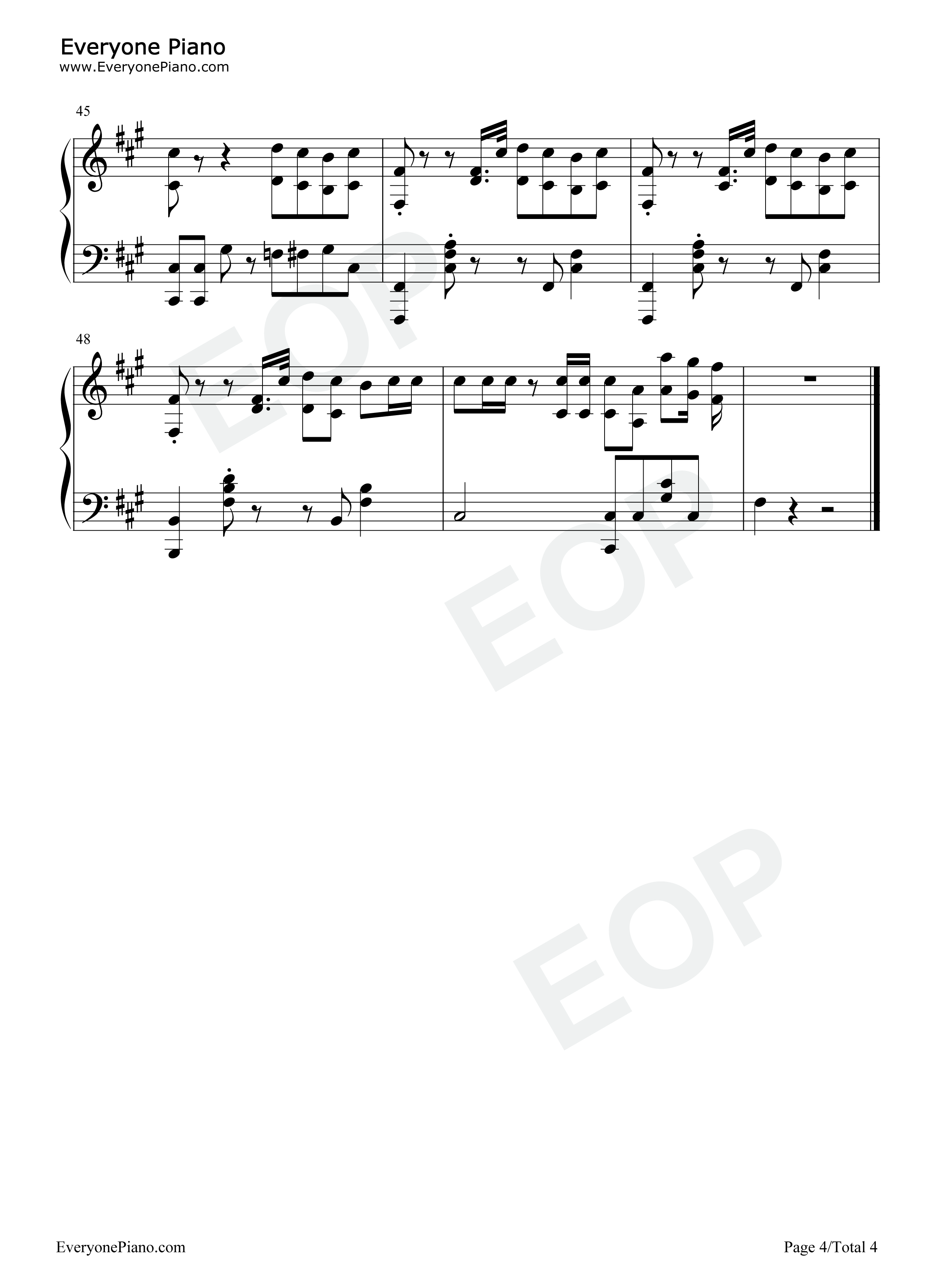 Sheep钢琴谱_张艺兴_Alan_Walker