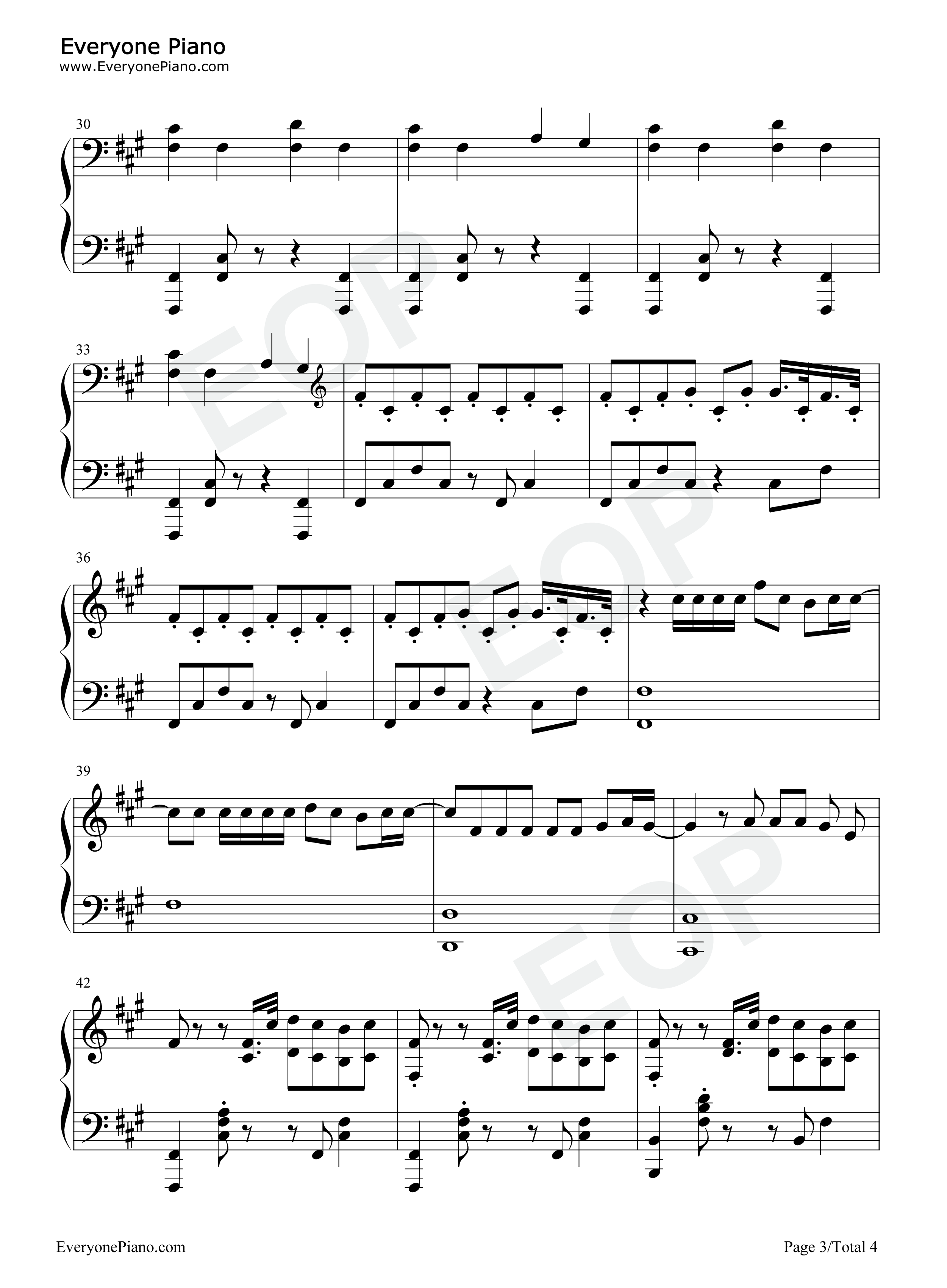 Sheep钢琴谱_张艺兴_Alan_Walker