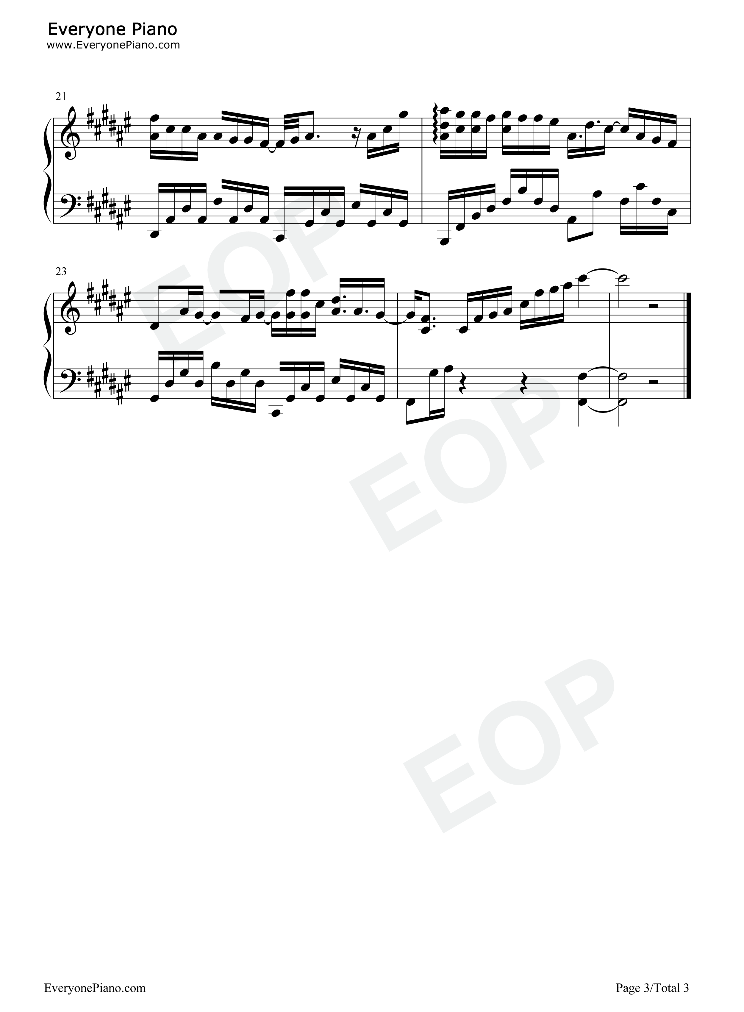 尘埃落定钢琴谱_张敬轩