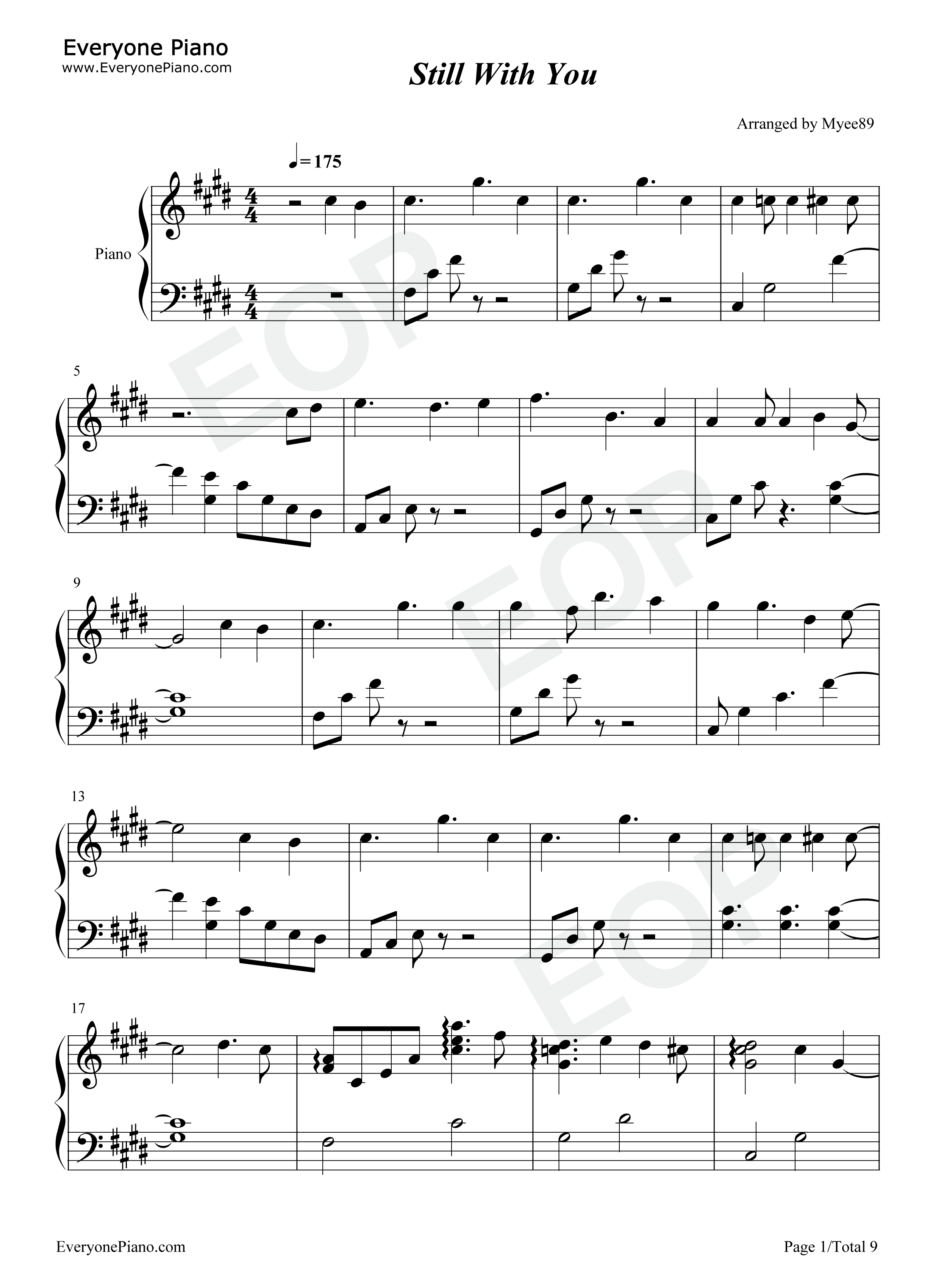 Still_With_You钢琴谱_田柾国_Jungkook