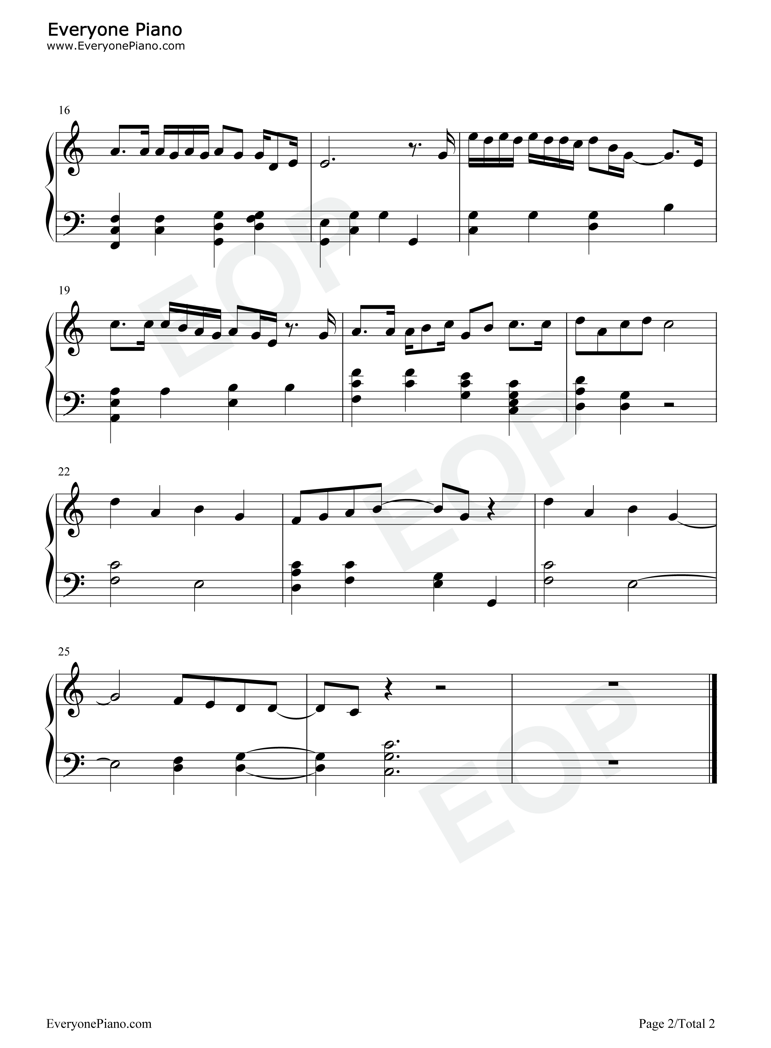 漫长的告白钢琴谱_双笙