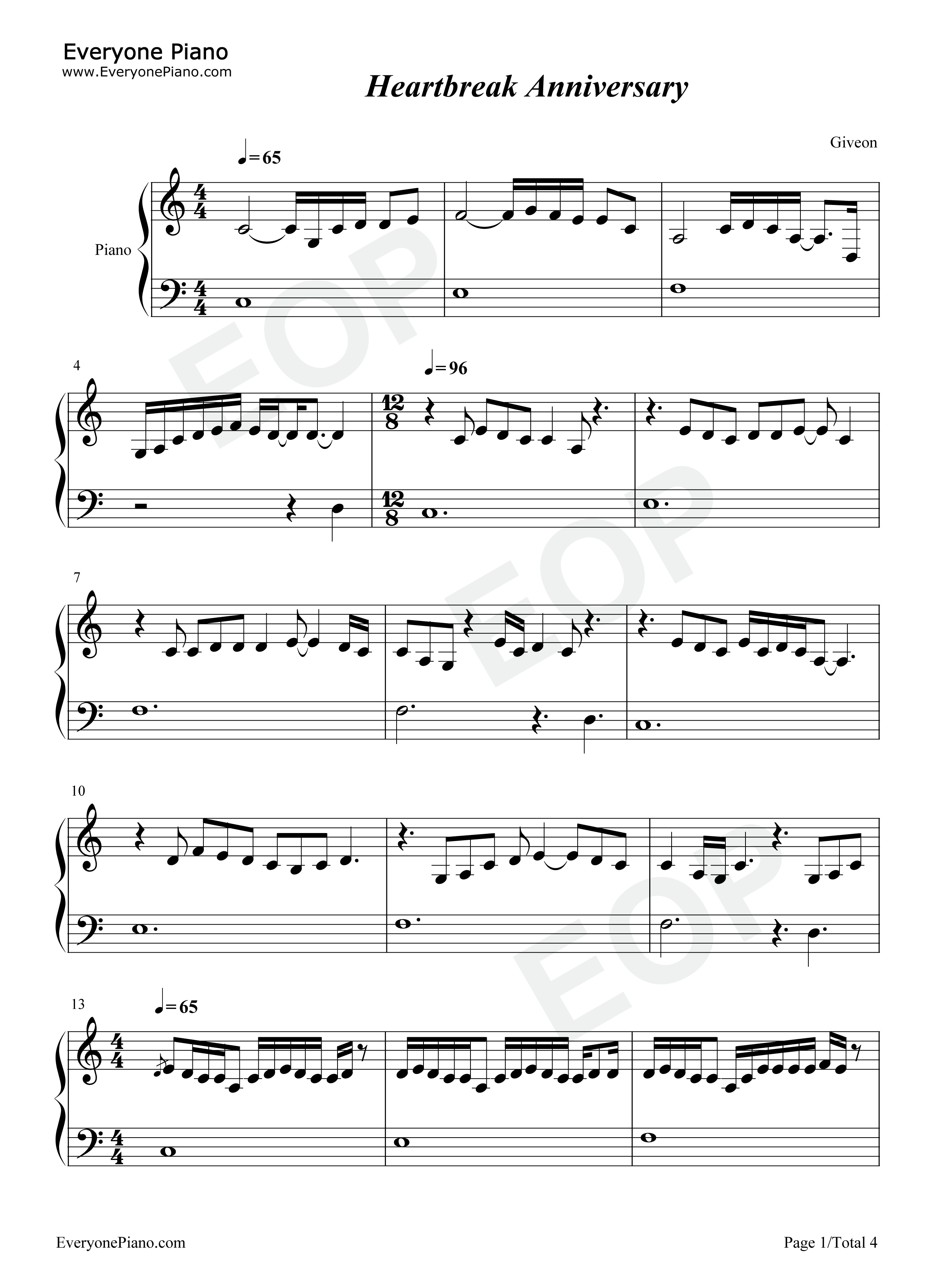 Heartbreak_Anniversary钢琴谱_Giveon