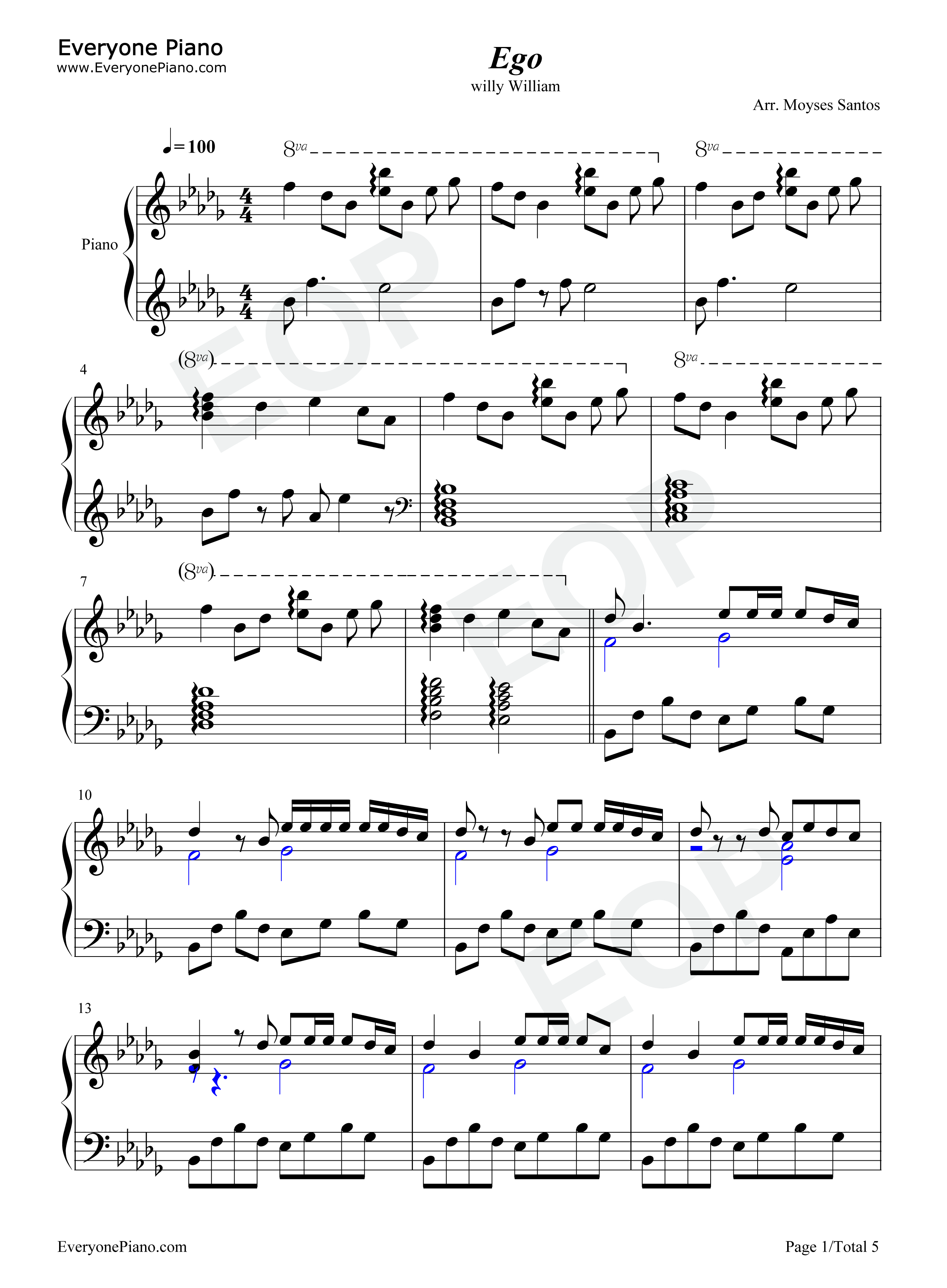 Ego钢琴谱_Willy_William