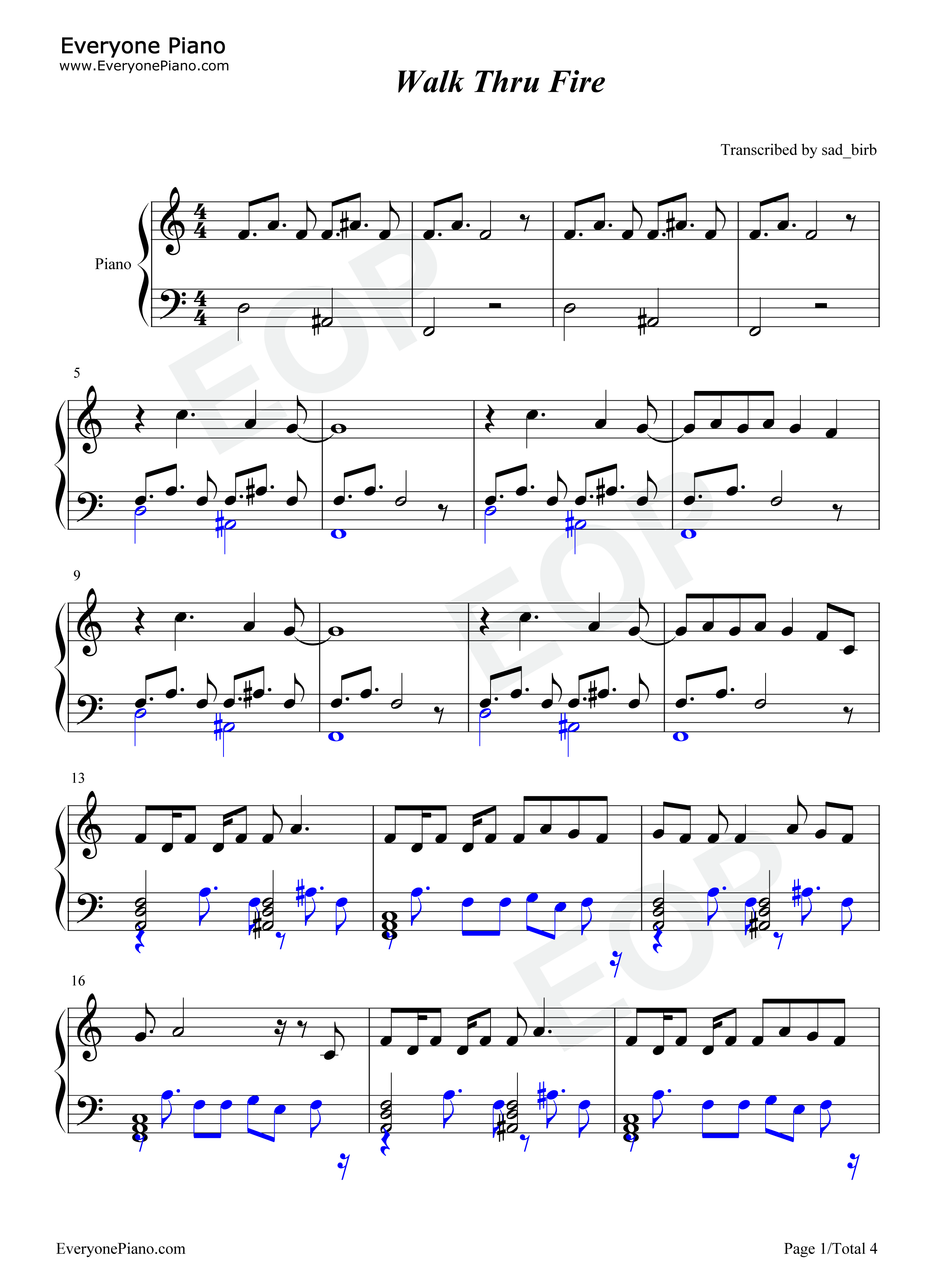 Walk_Thru_Fire钢琴谱_Vicetone_Meron_Ryan