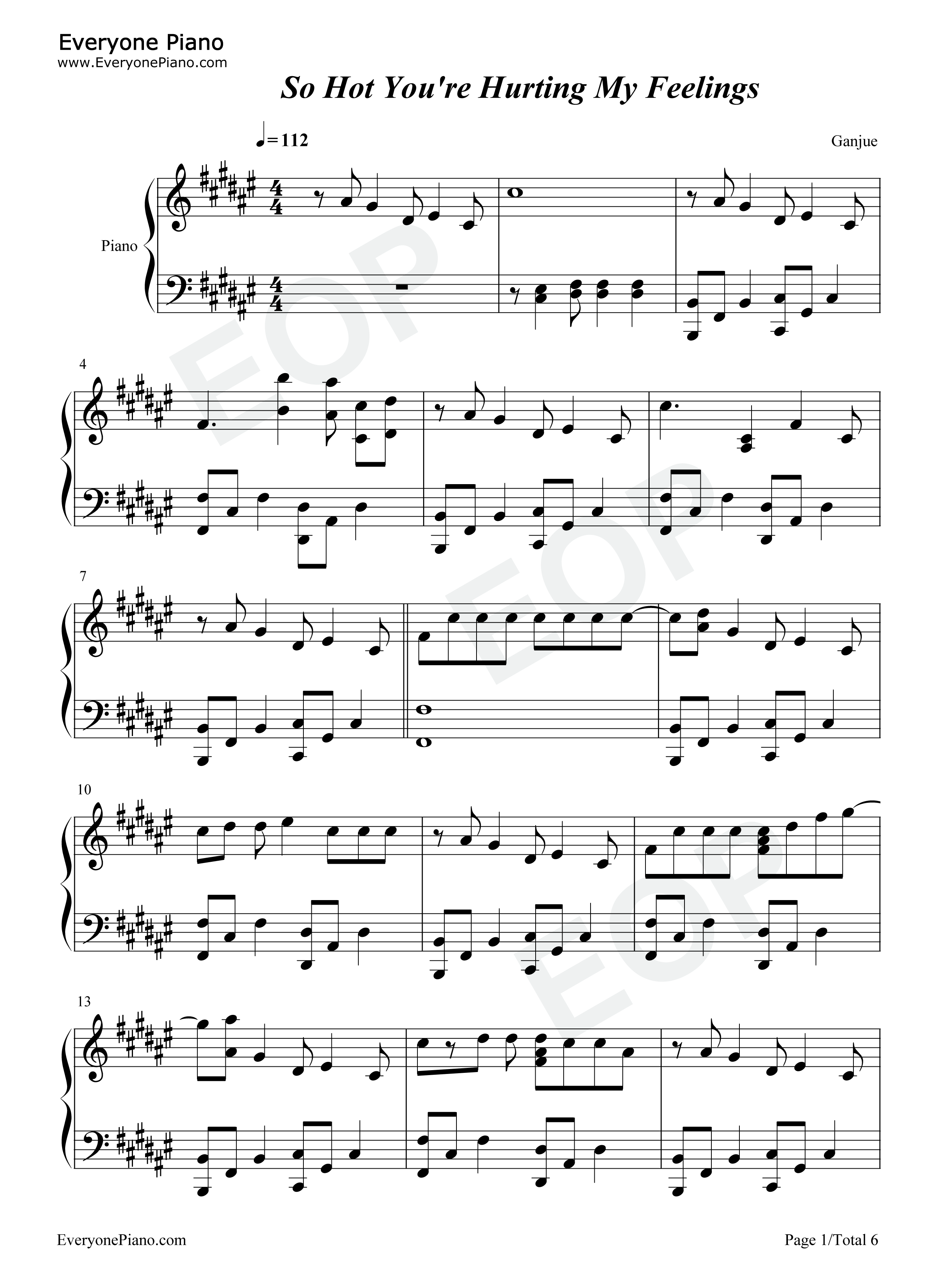 So_Hot_You_Are_Hurting_My_Feelings钢琴谱_Caroline_Polachek