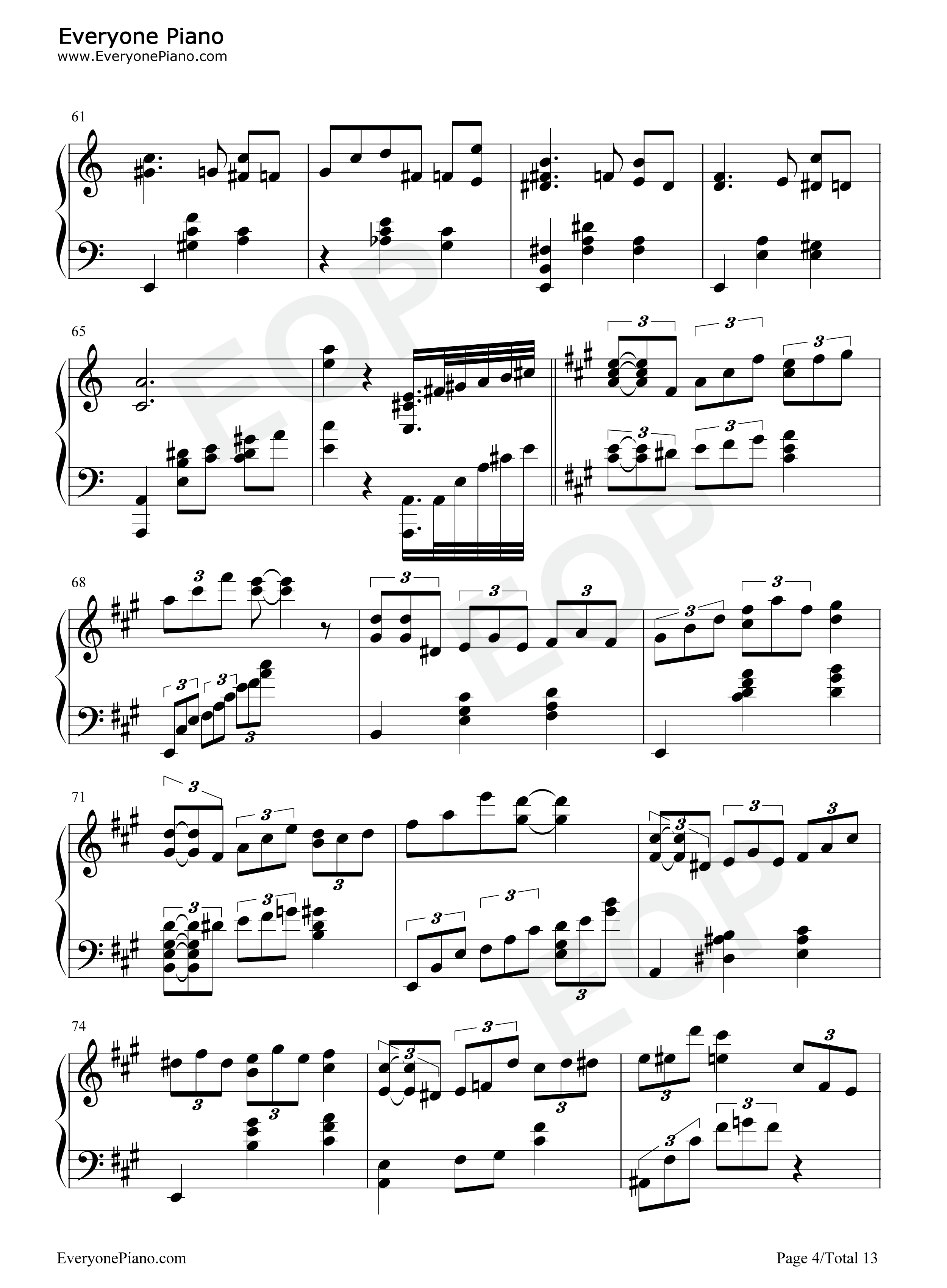 爱的忧伤钢琴谱_克莱斯勒