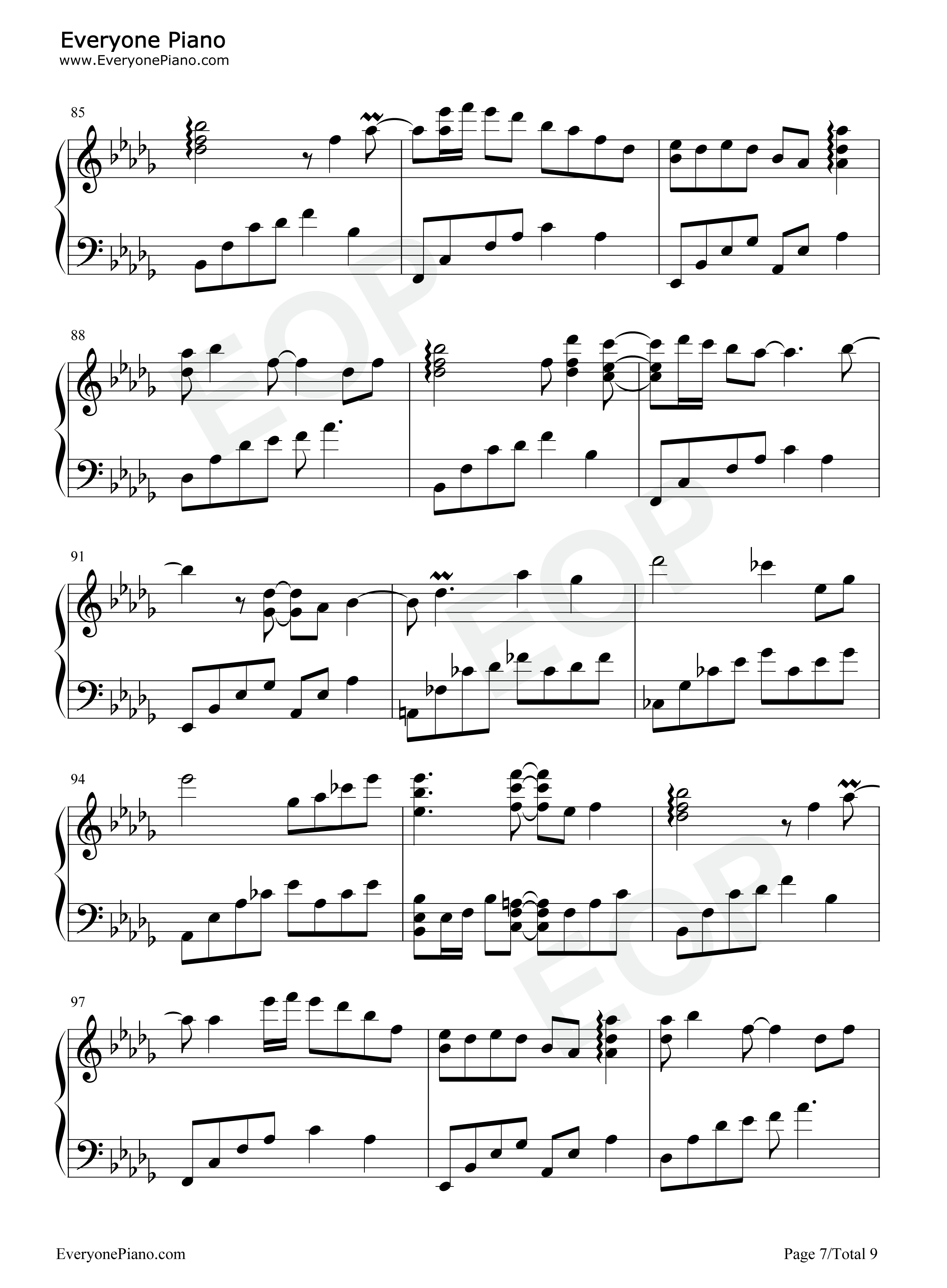 月光钢琴谱_胡彦斌