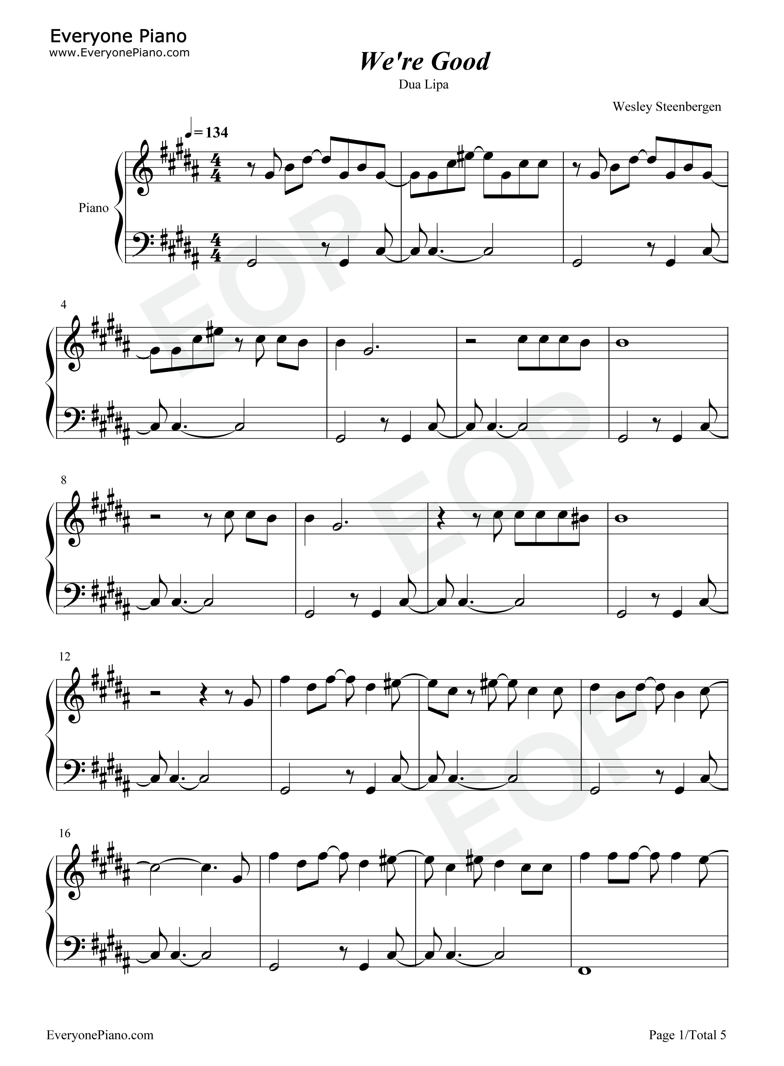 We_Are_Good钢琴谱_Dua_Lipa