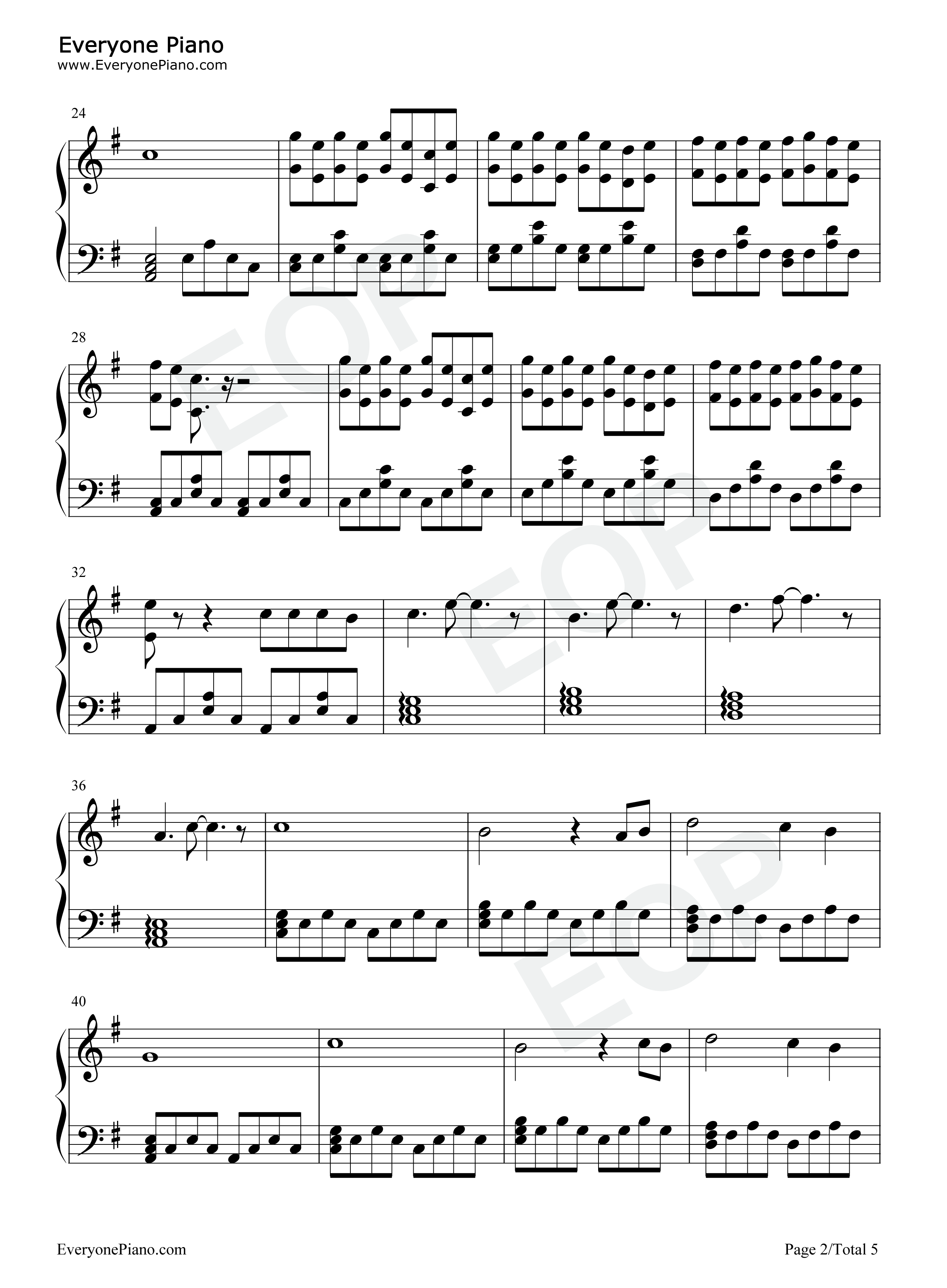 True_Blue钢琴谱_Billie_Eilish