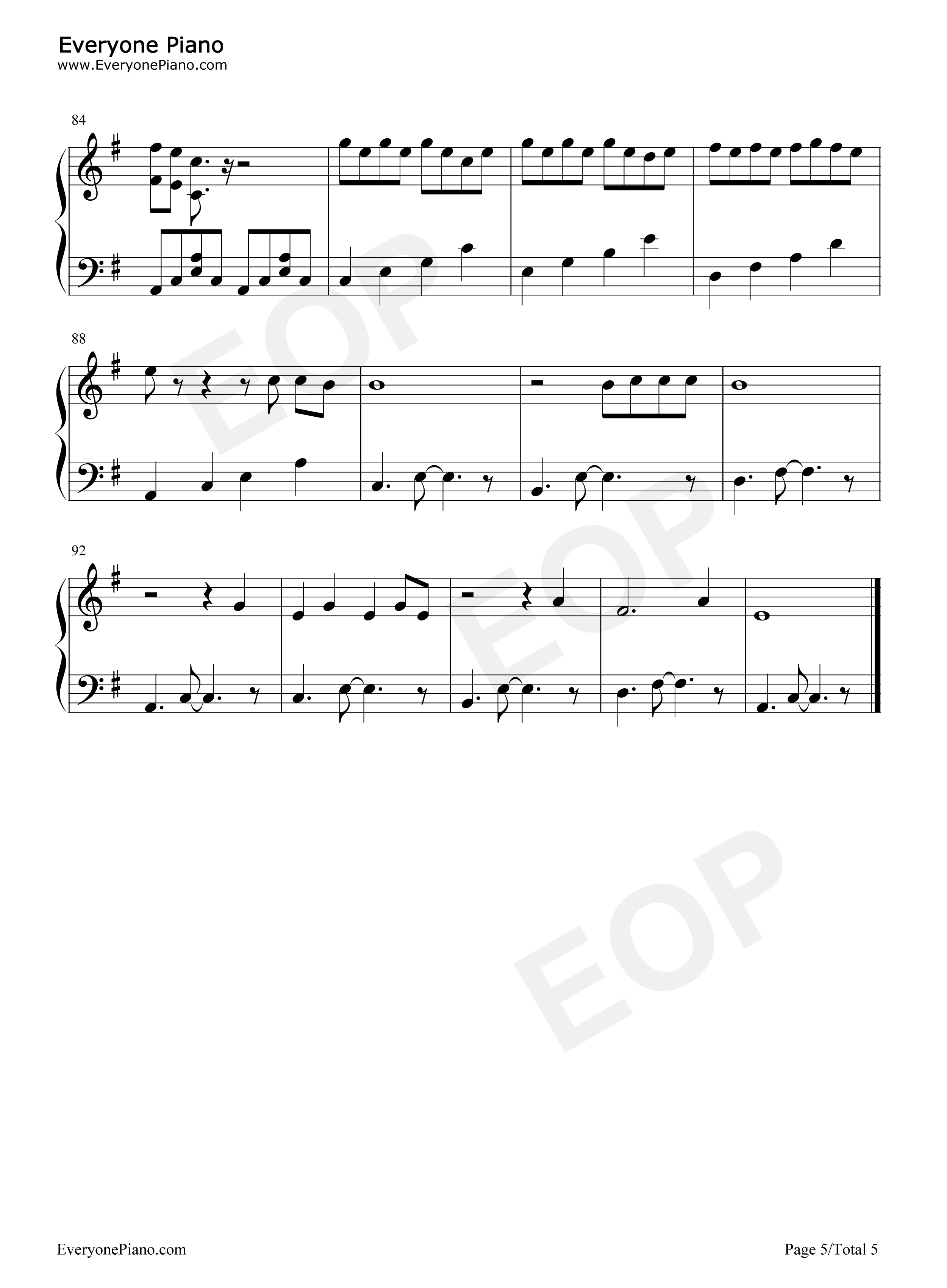 True_Blue钢琴谱_Billie_Eilish