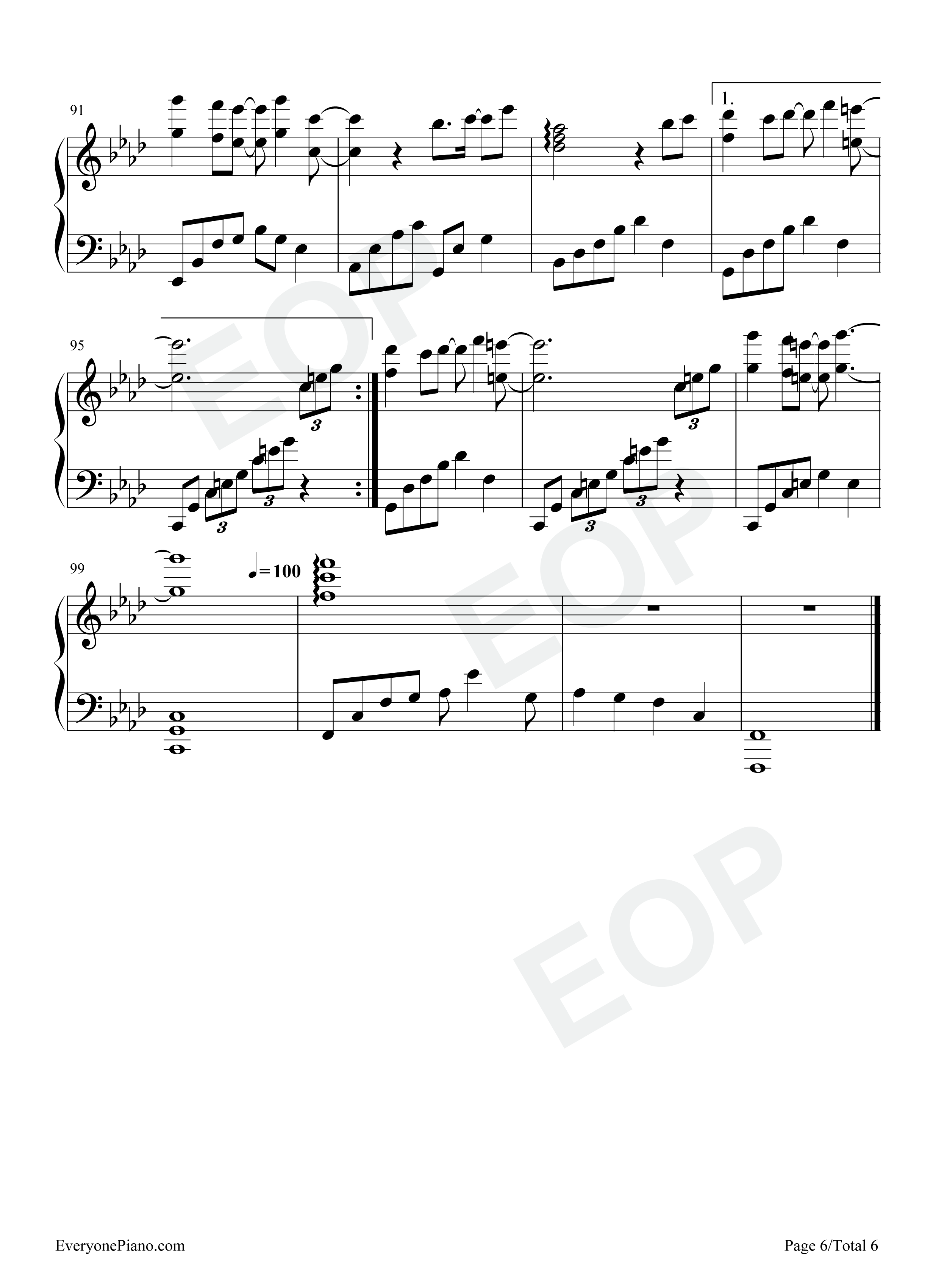 靠岸钢琴谱_刘宇