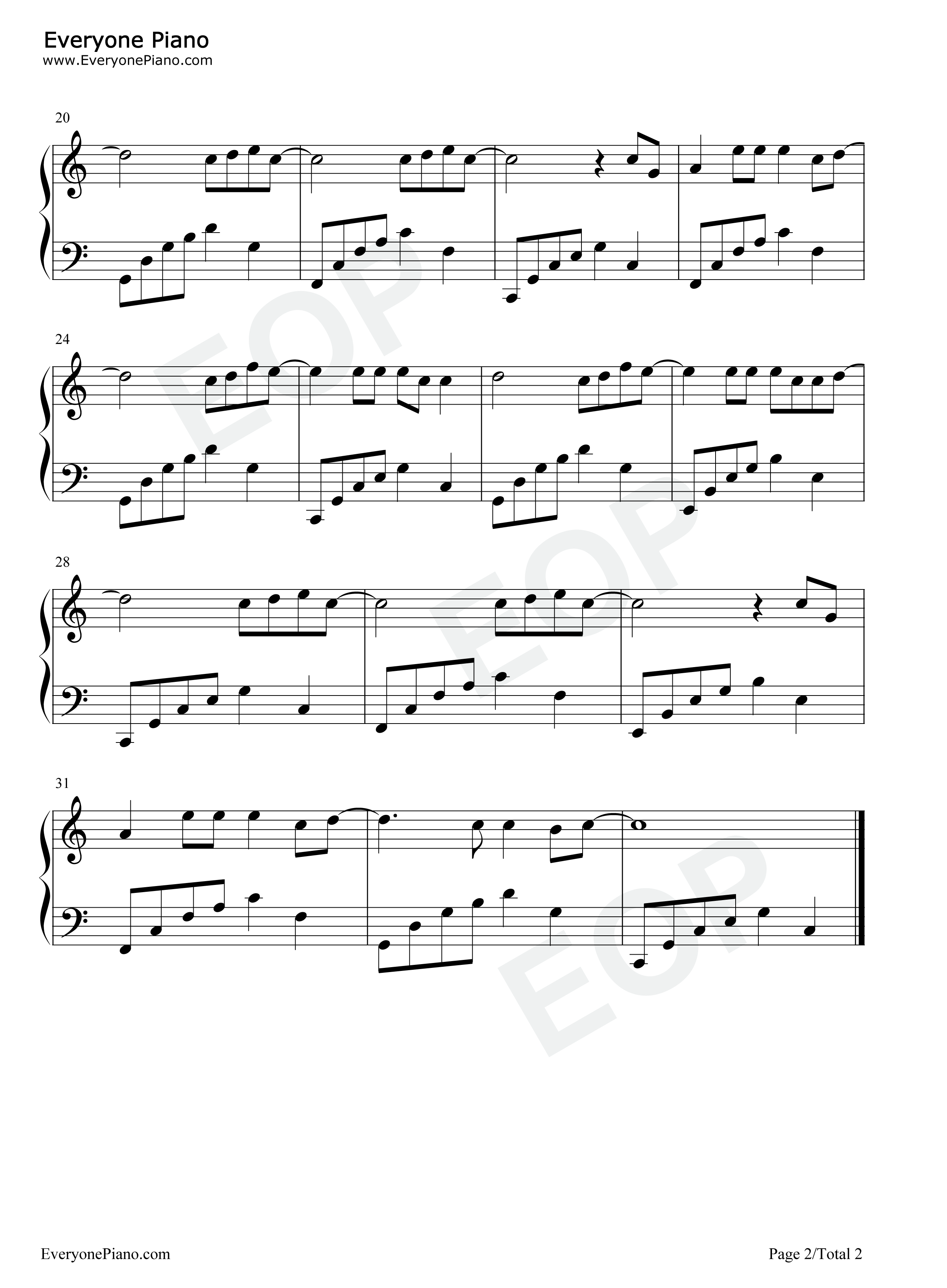 因为有你钢琴谱_旅行团乐队