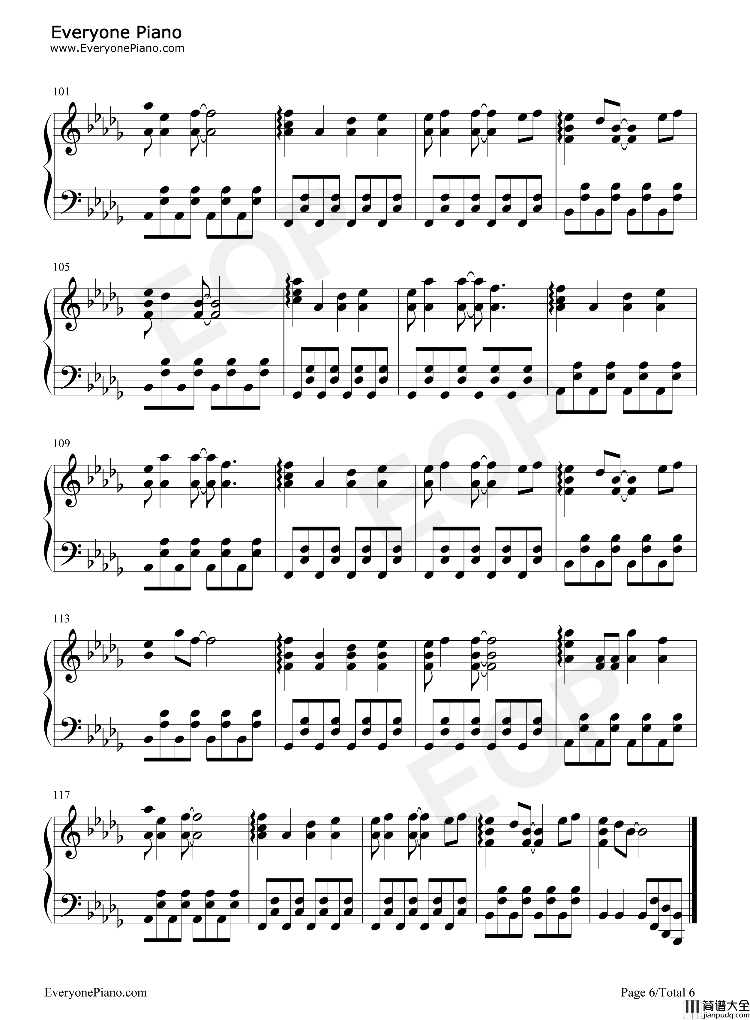 爱人错过钢琴谱_告五人