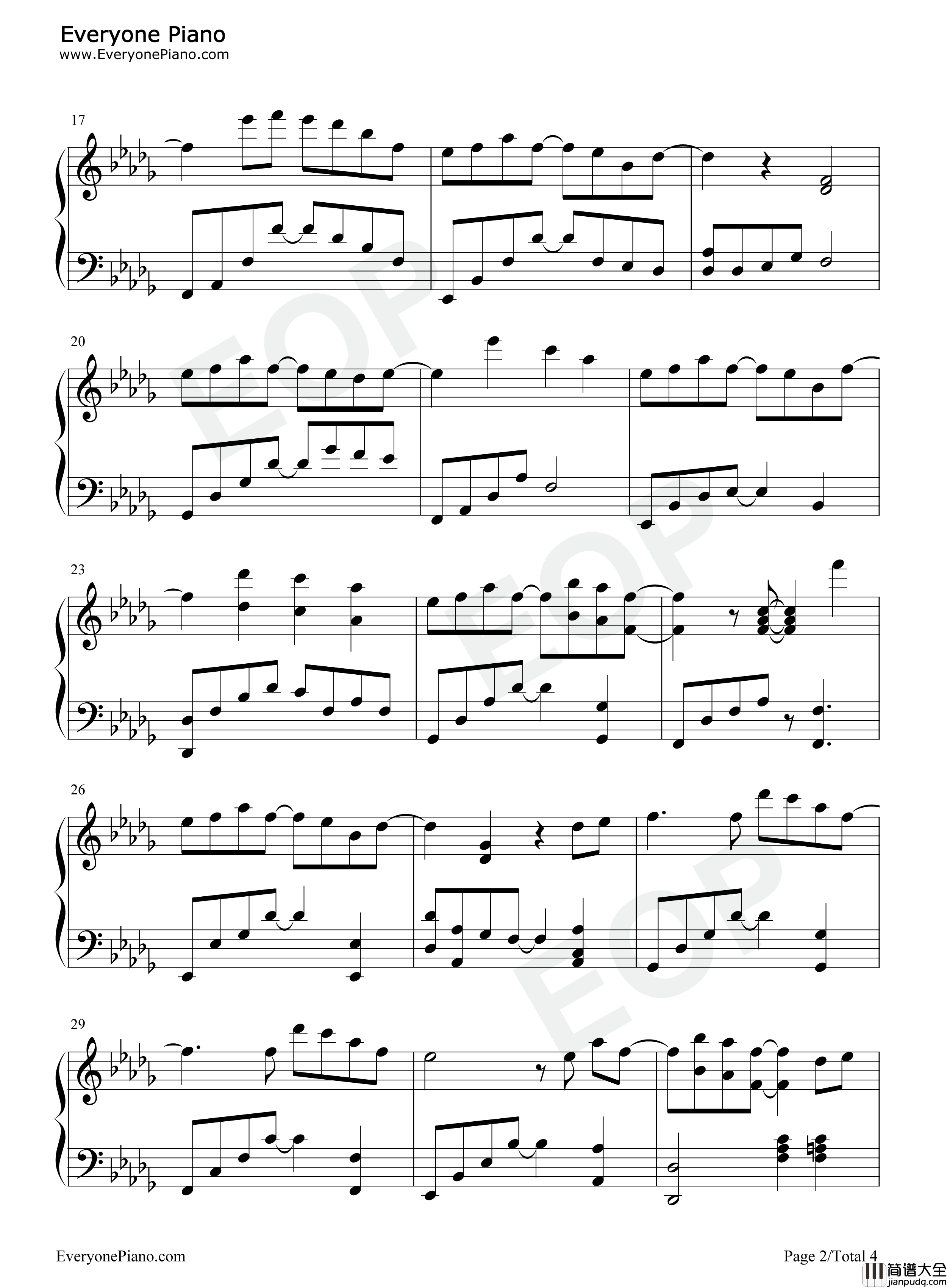 梦望断钢琴谱_东篱_Assen捷