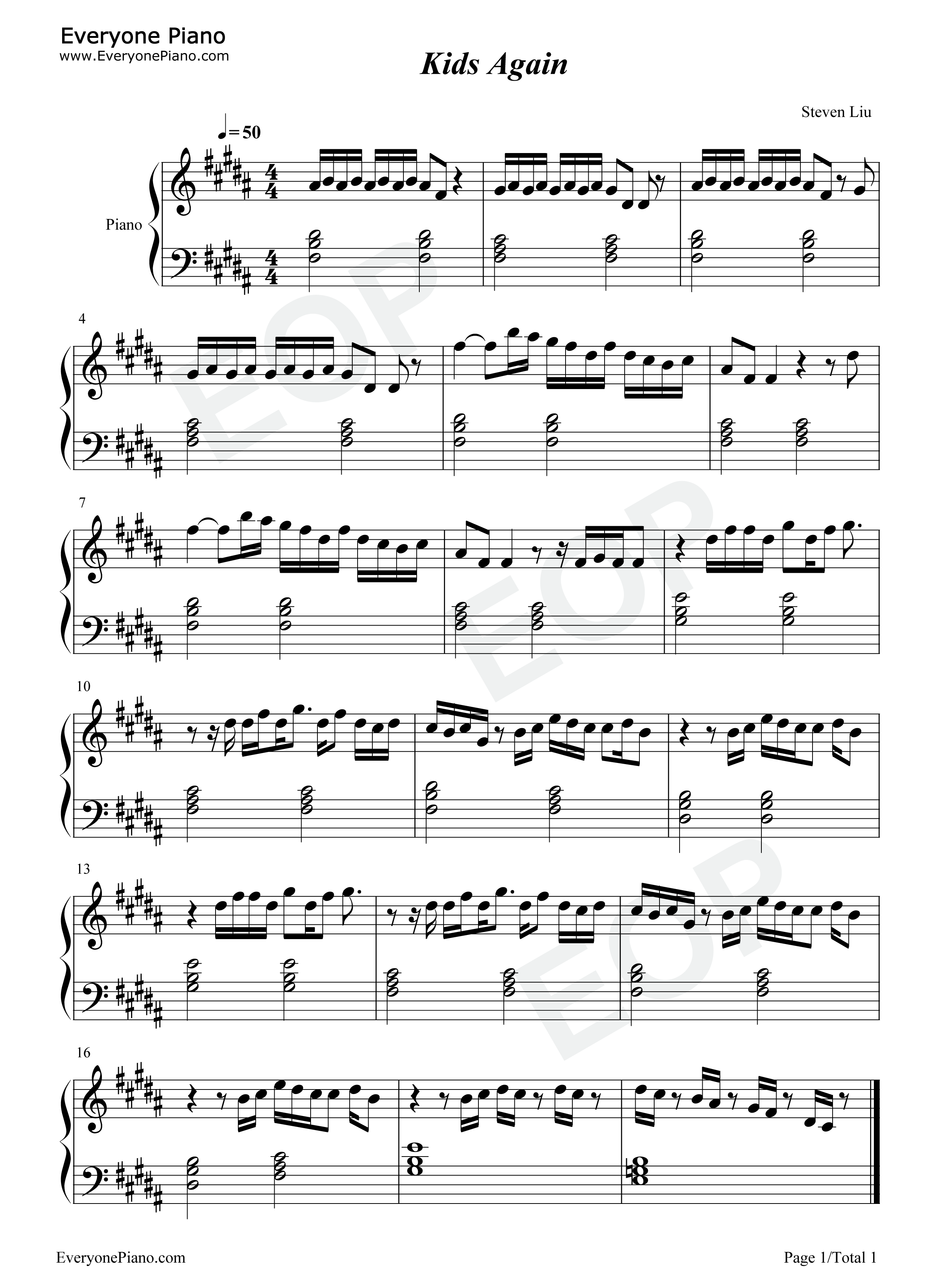 Kids_Again钢琴谱_Sam_Smith