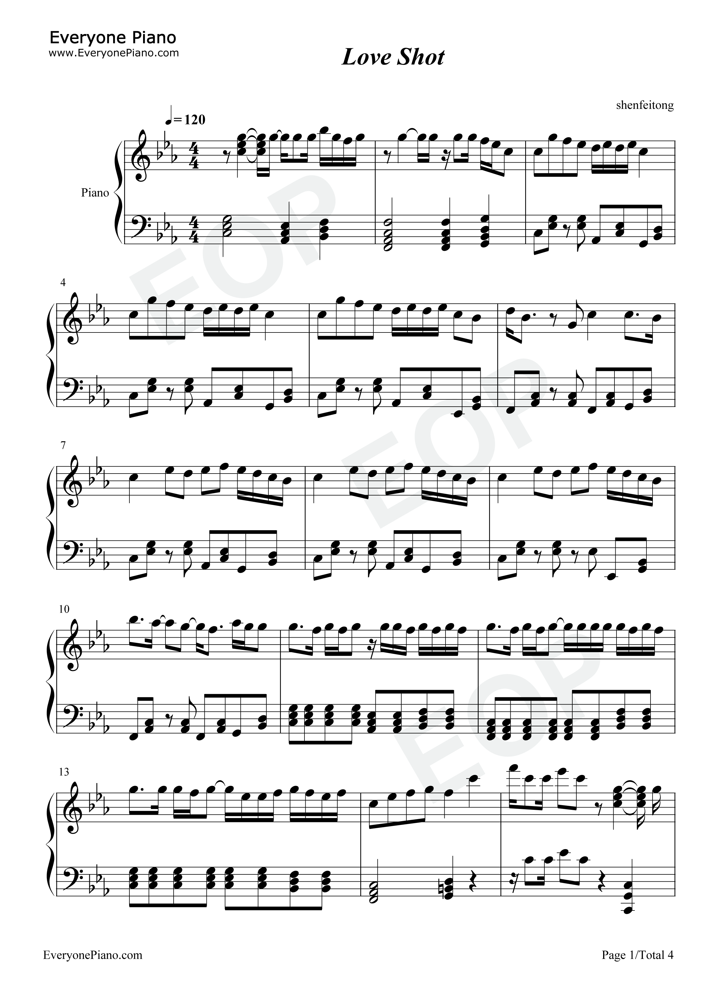 Love_Shot钢琴谱_EXO