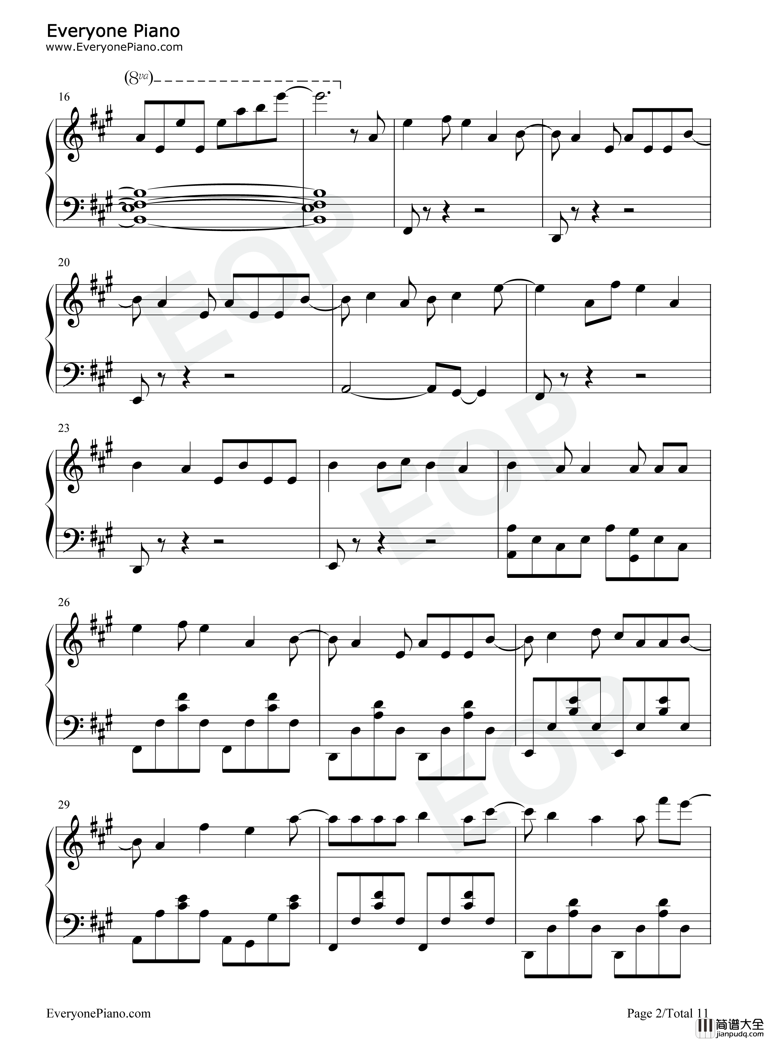 アスノヨゾラ哨戒班钢琴谱_Orangestar_IA