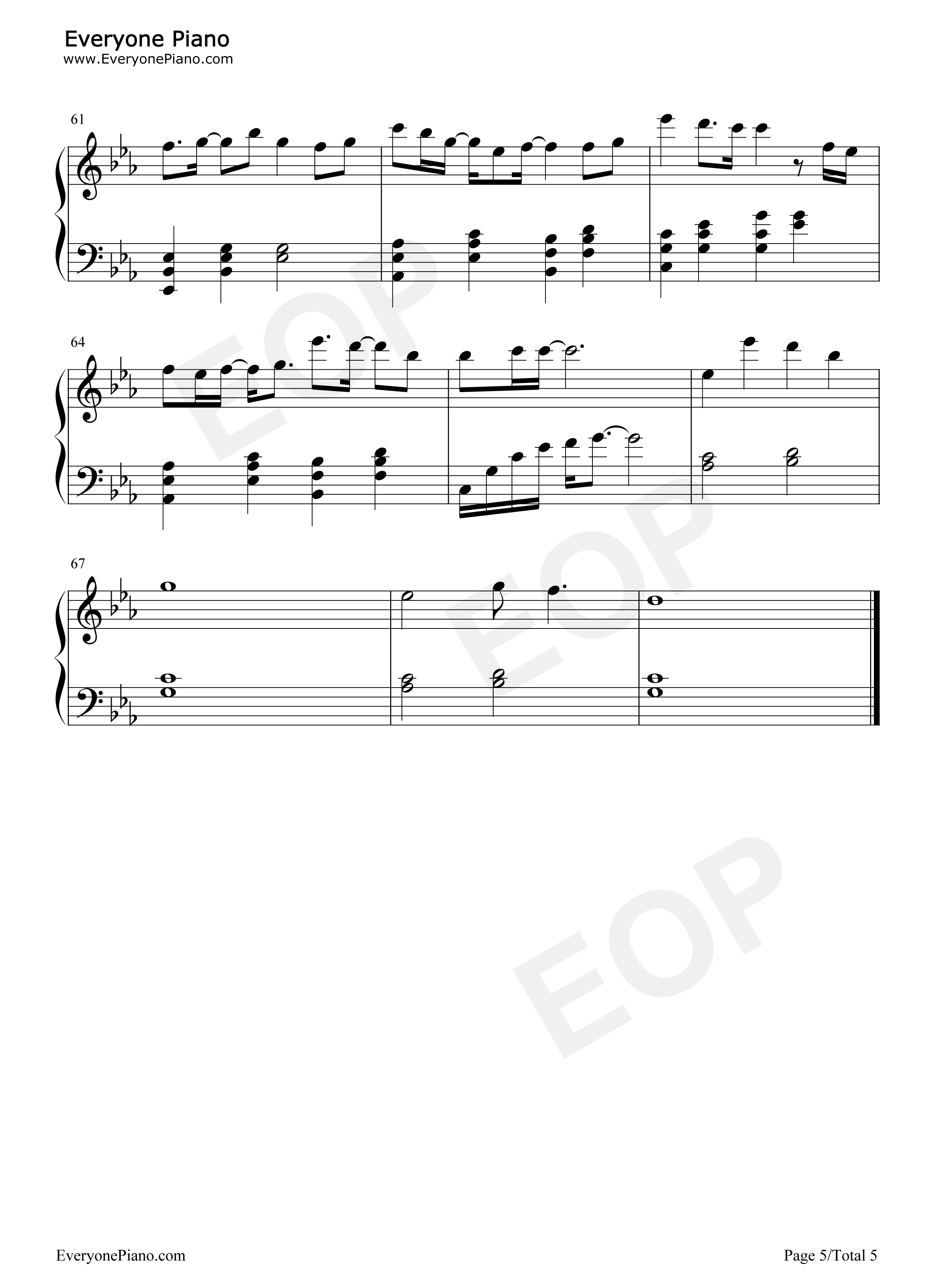 晚夜微雨问海棠钢琴谱_镜予歌_喧笑_陈亦洺