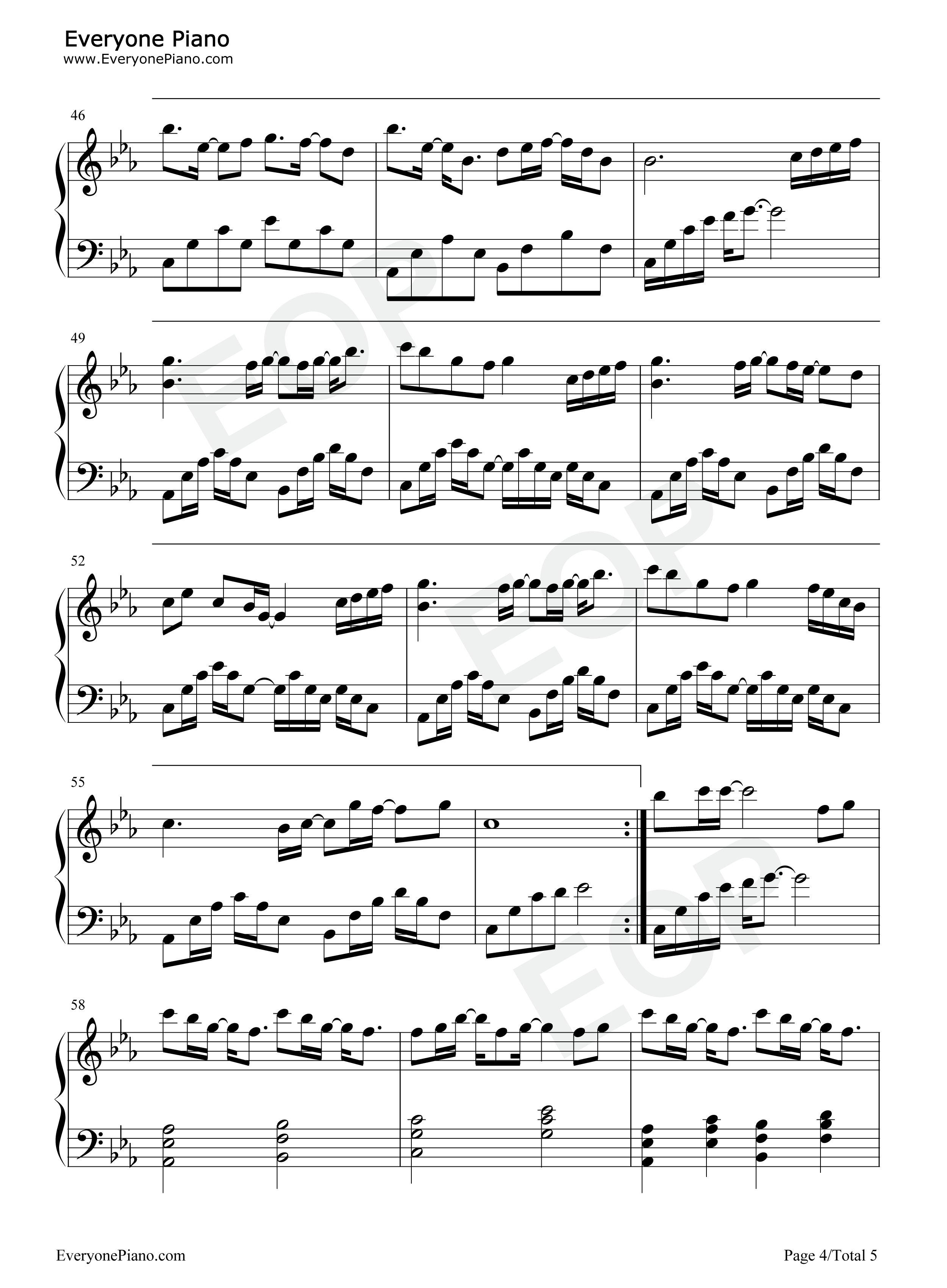 晚夜微雨问海棠钢琴谱_镜予歌_喧笑_陈亦洺