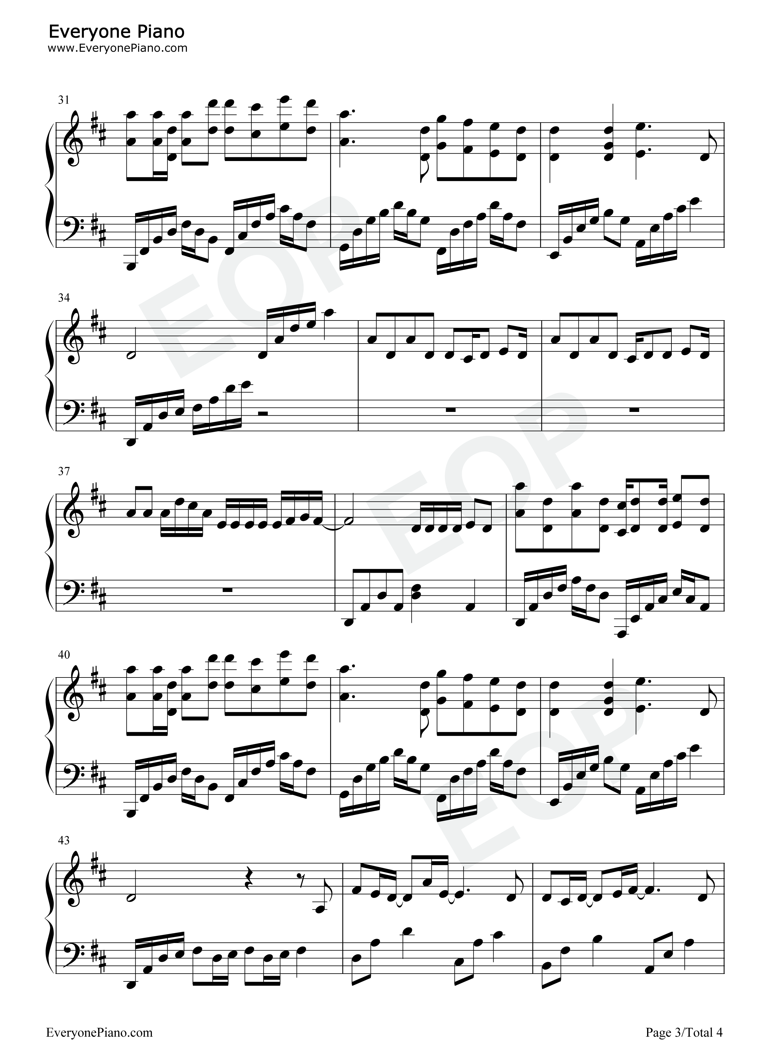 缘定一生钢琴谱_星川Haruto