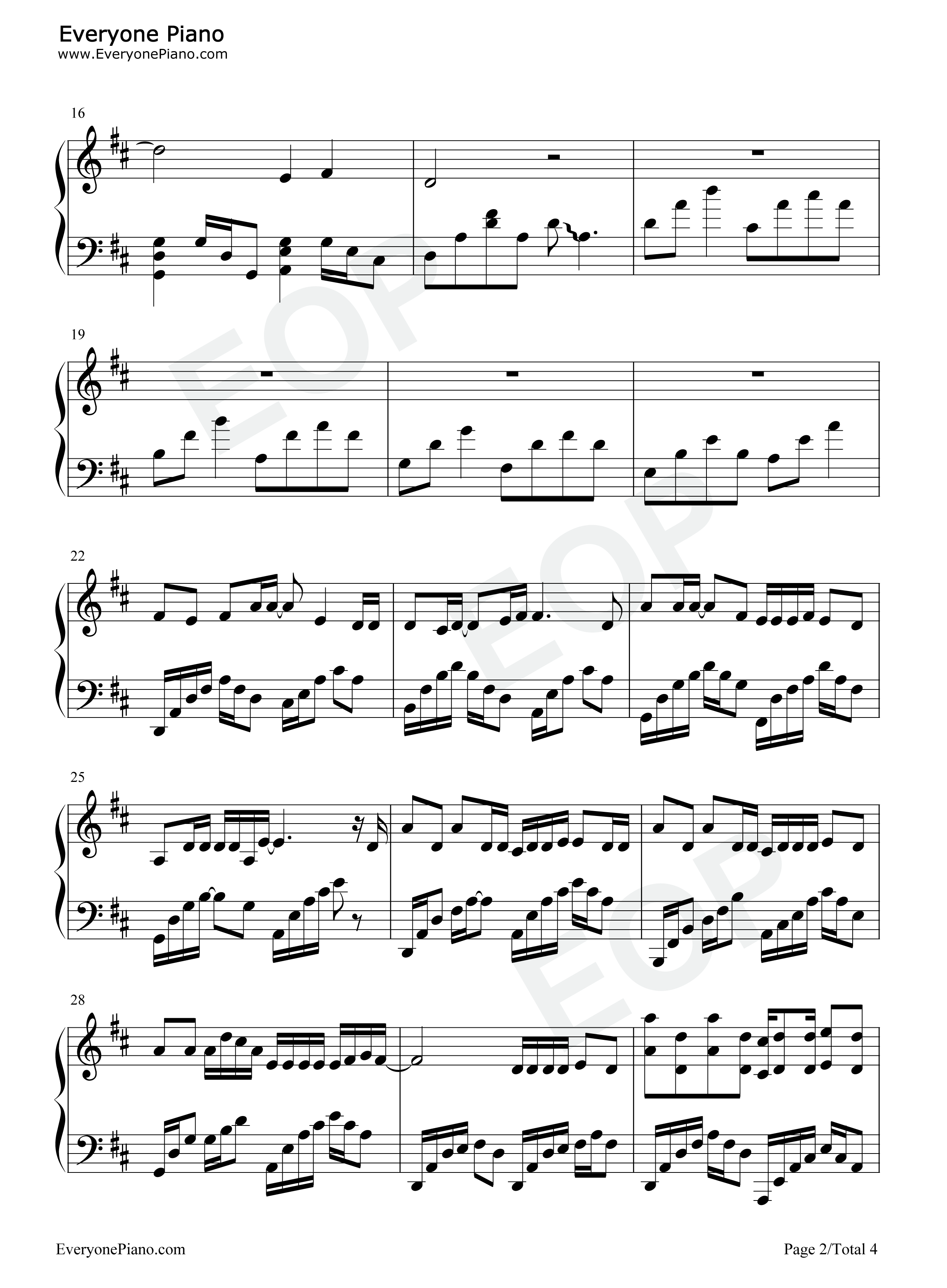 缘定一生钢琴谱_星川Haruto