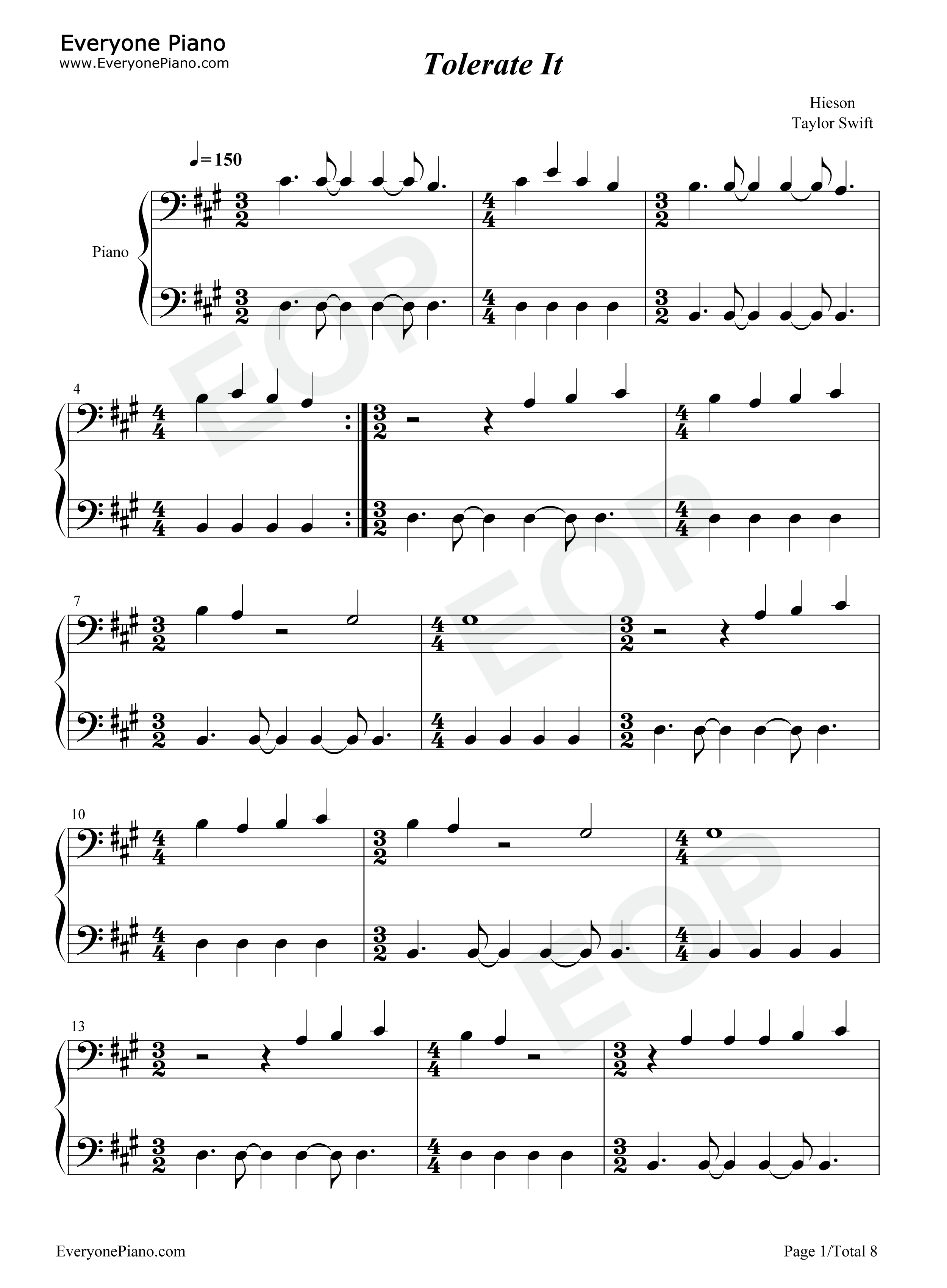 Tolerate_It钢琴谱_Taylor_Swift