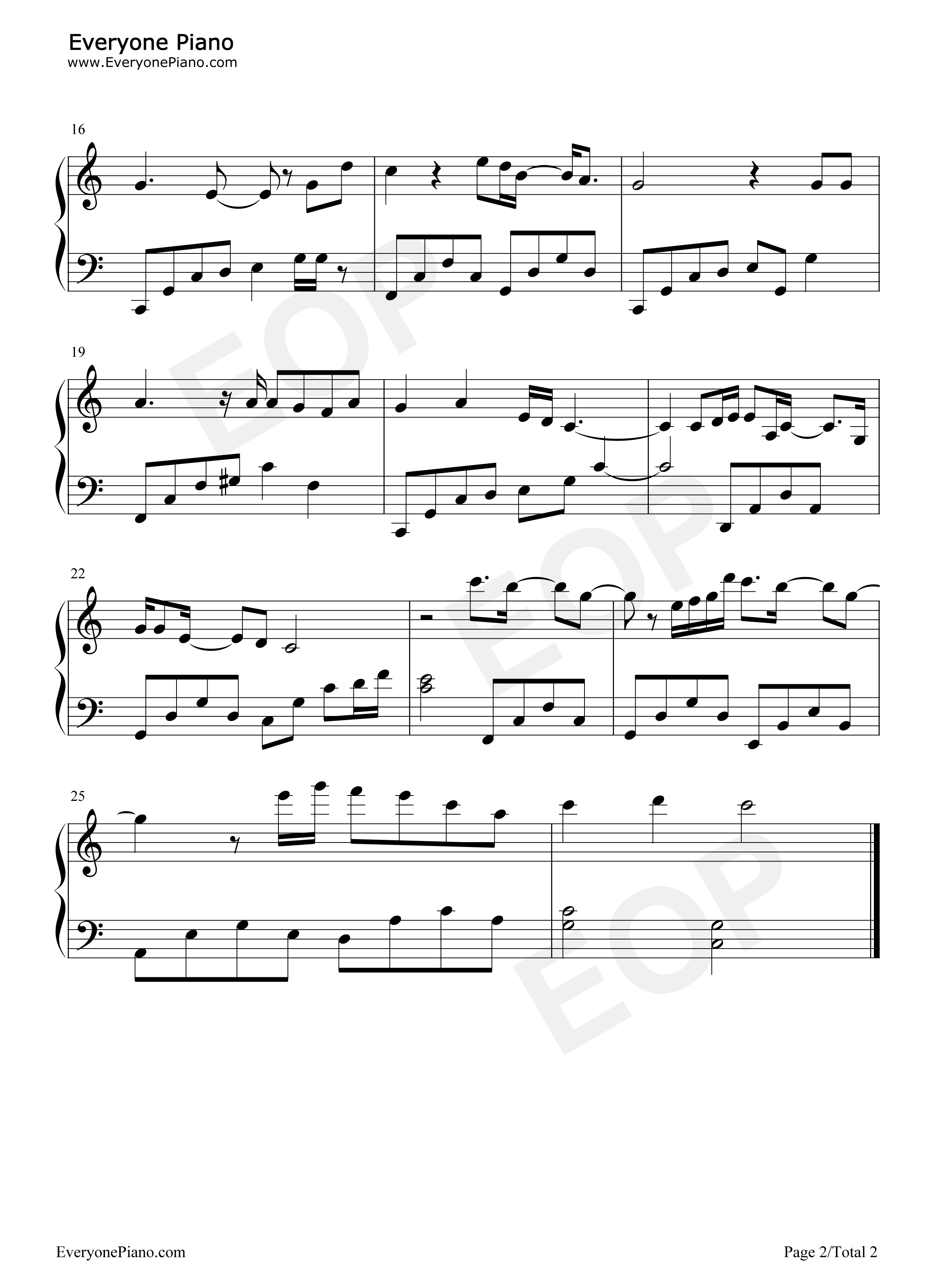 双人旁钢琴谱_许嵩