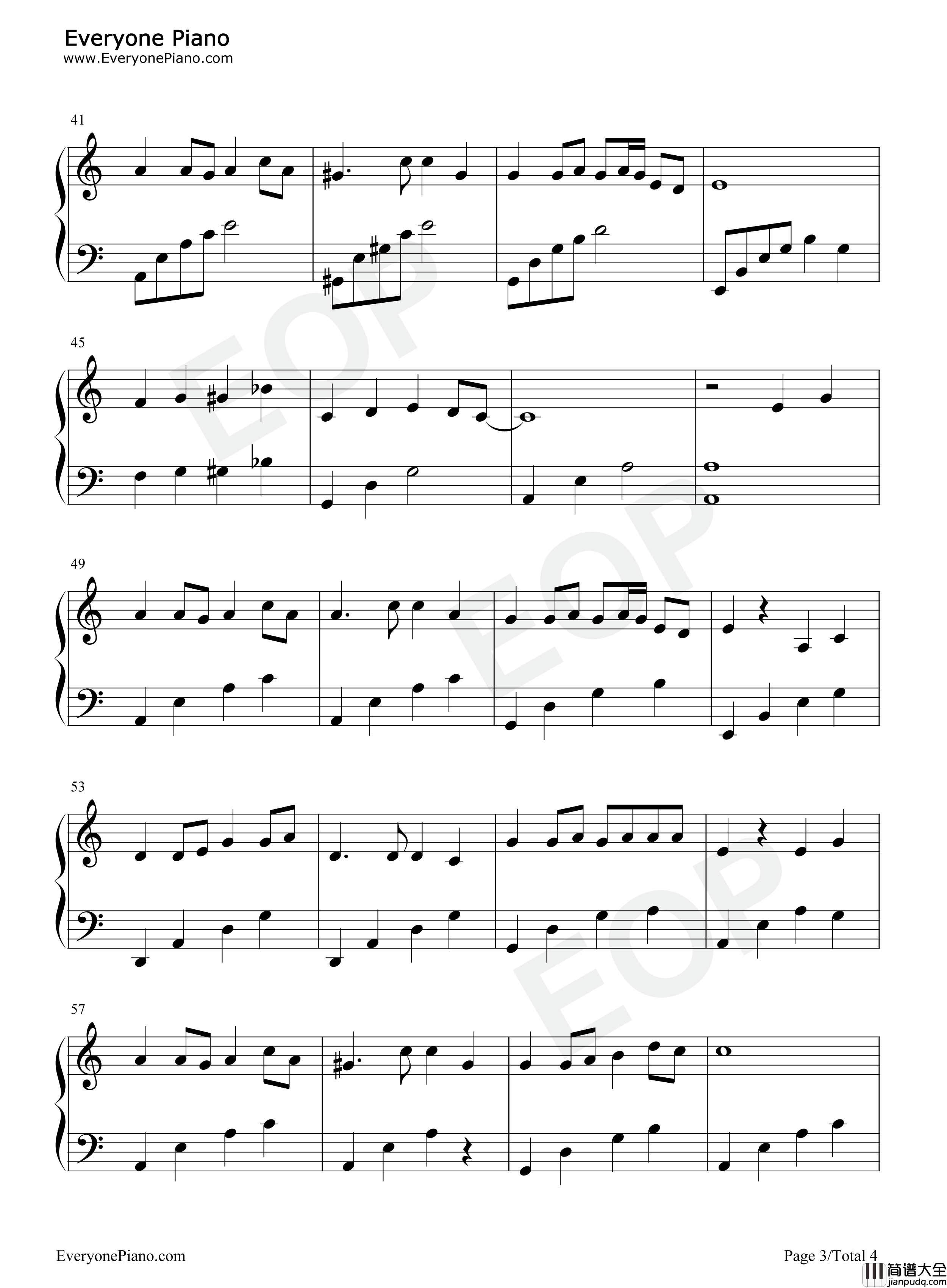 雨幕钢琴谱_许嵩