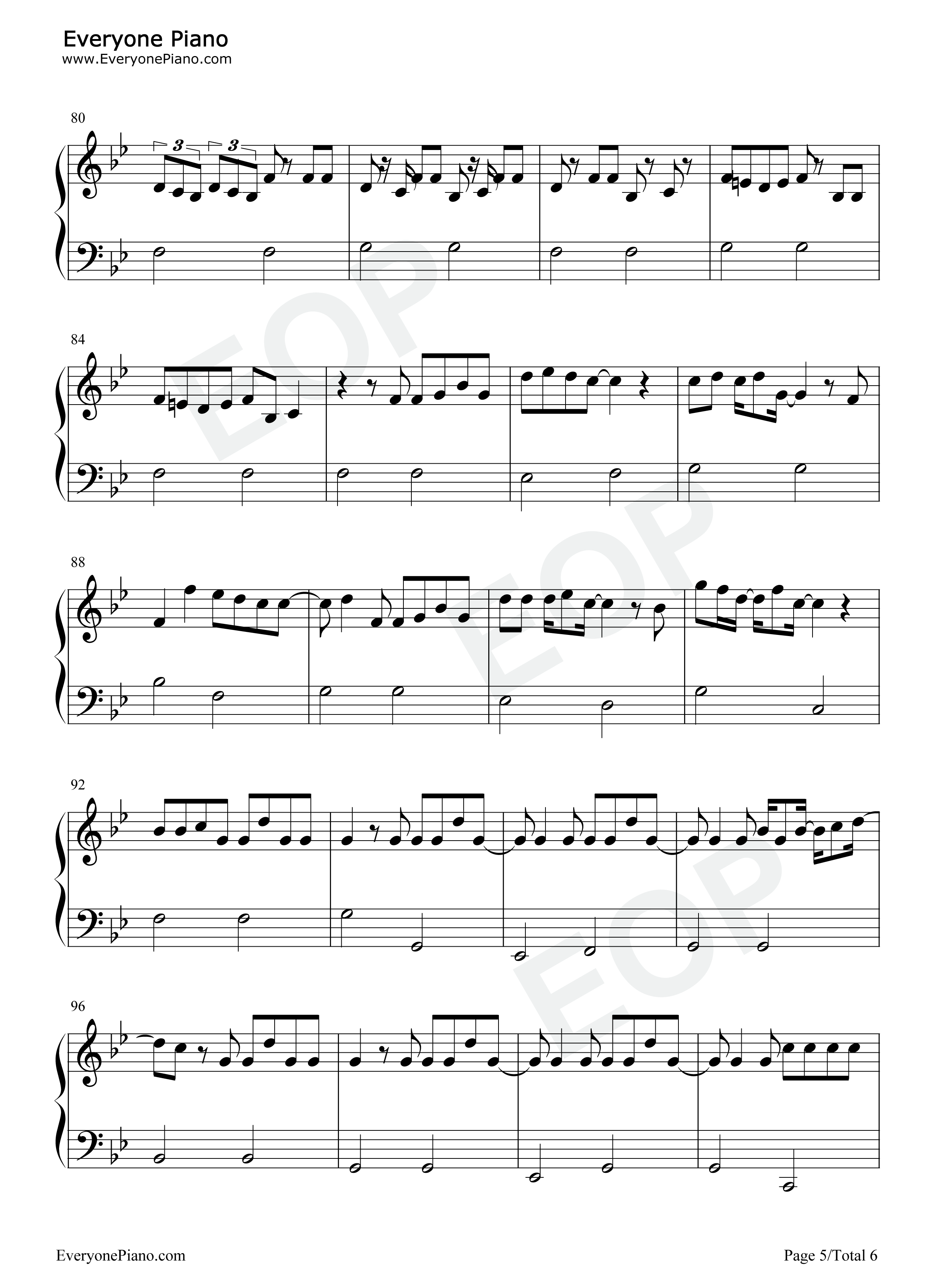 Lalalilala钢琴谱_April