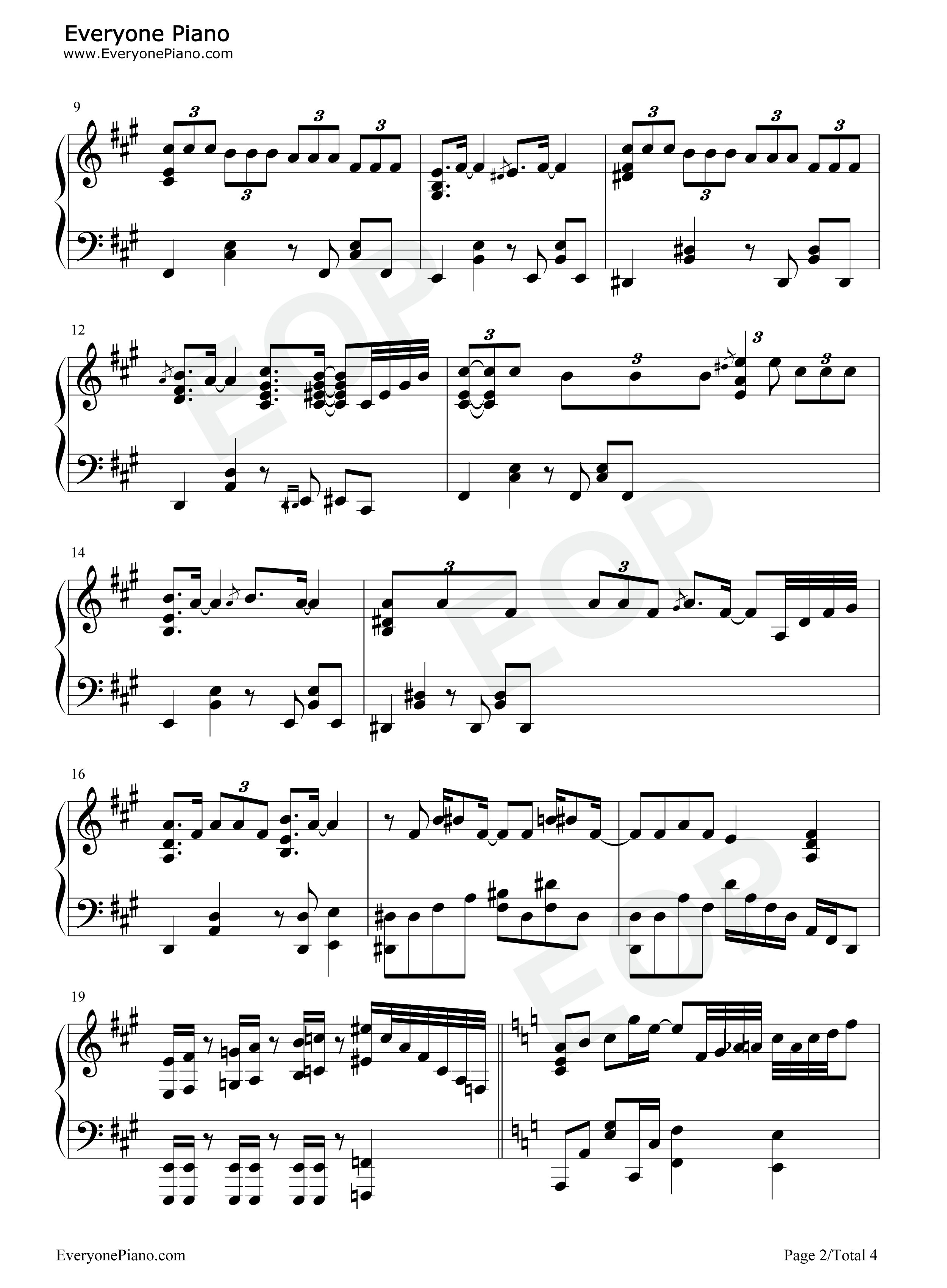 楽園钢琴谱_Fujifabric