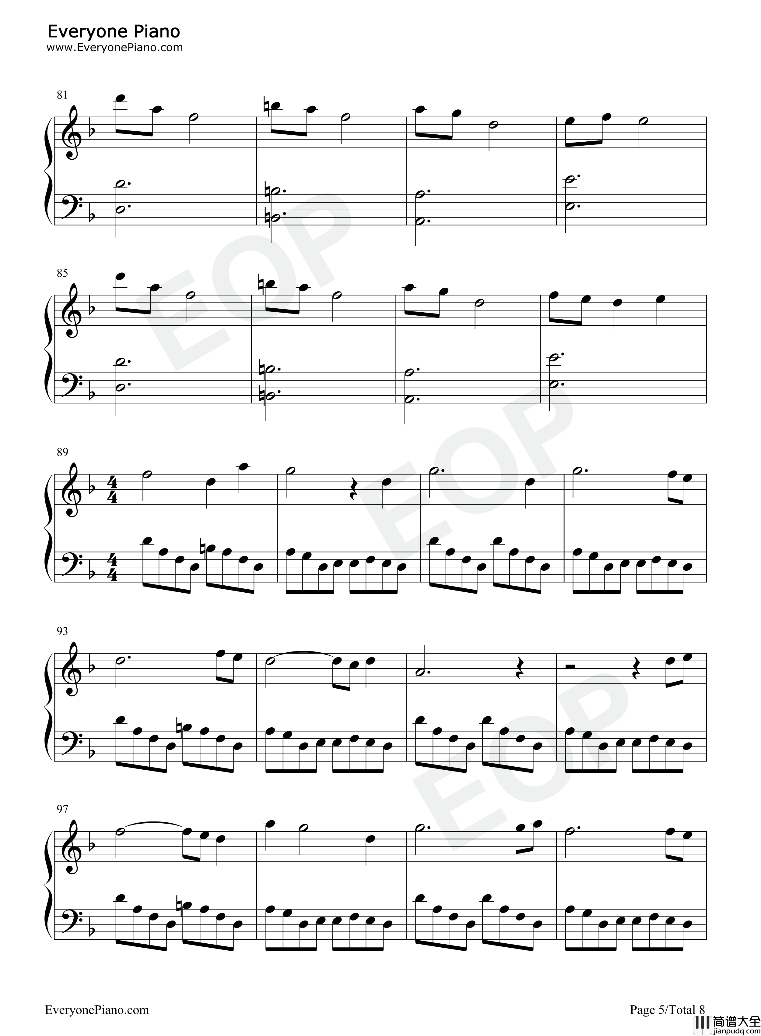 镜心之歌钢琴谱_邵夷贝