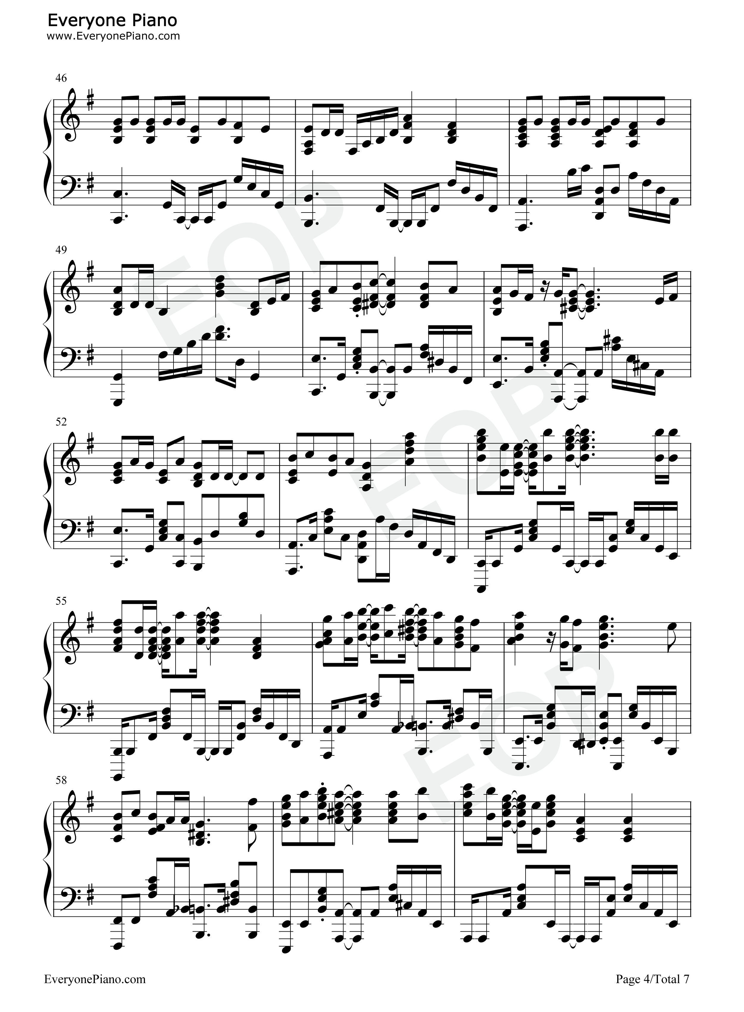 横颜钢琴谱_牧野由依