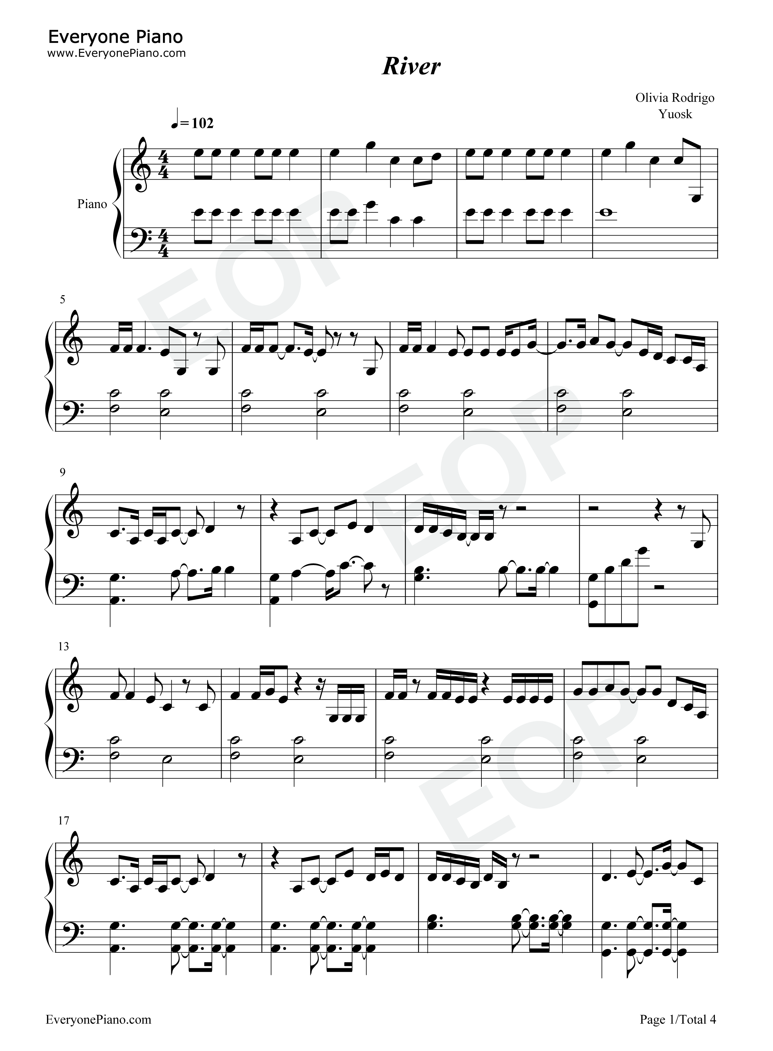 River钢琴谱_Olivia_Rodrigo