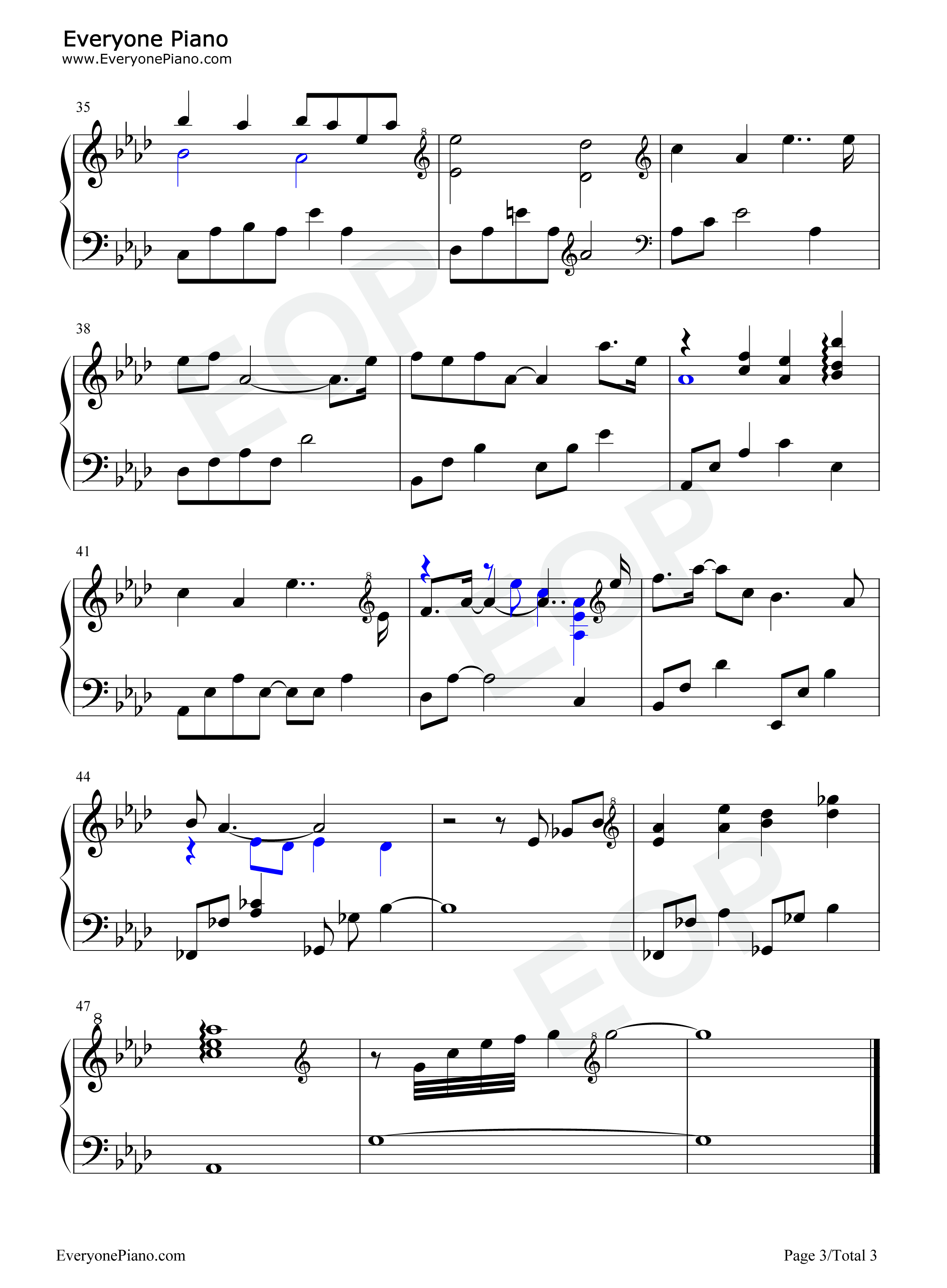 一心一念钢琴谱_欧阳娜娜