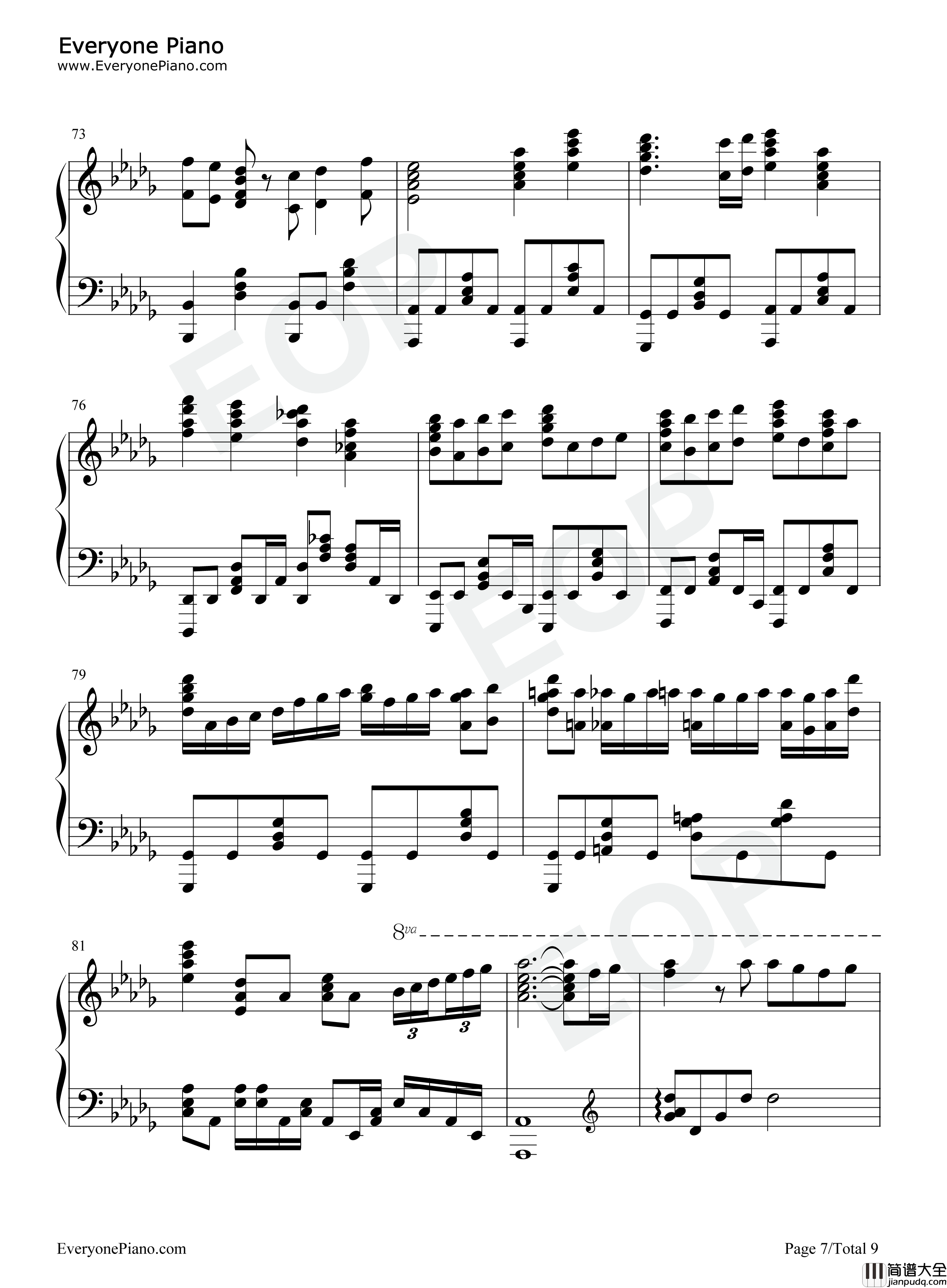 月と星空钢琴谱_KanoeRana