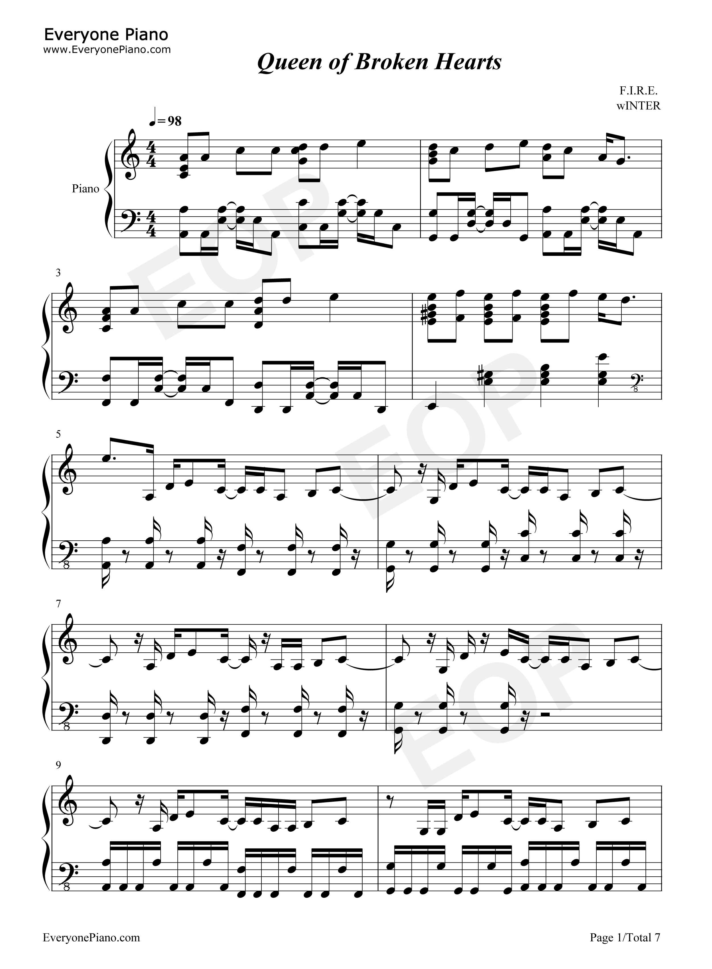 Queen_of_Broken_Hearts钢琴谱_Blackbear