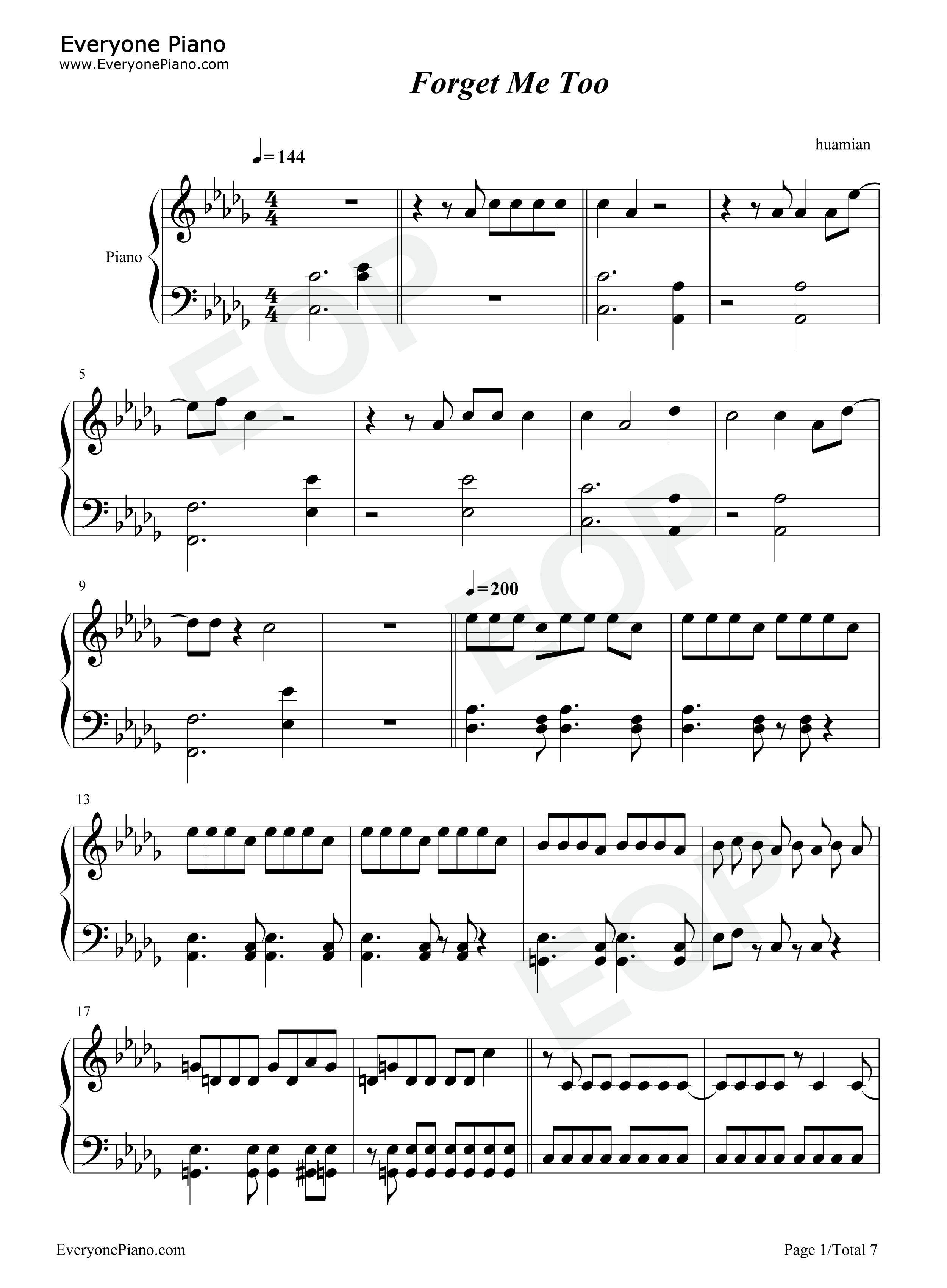 Forget_Me_Too钢琴谱_Machine_Gun_Kelly_Halsey