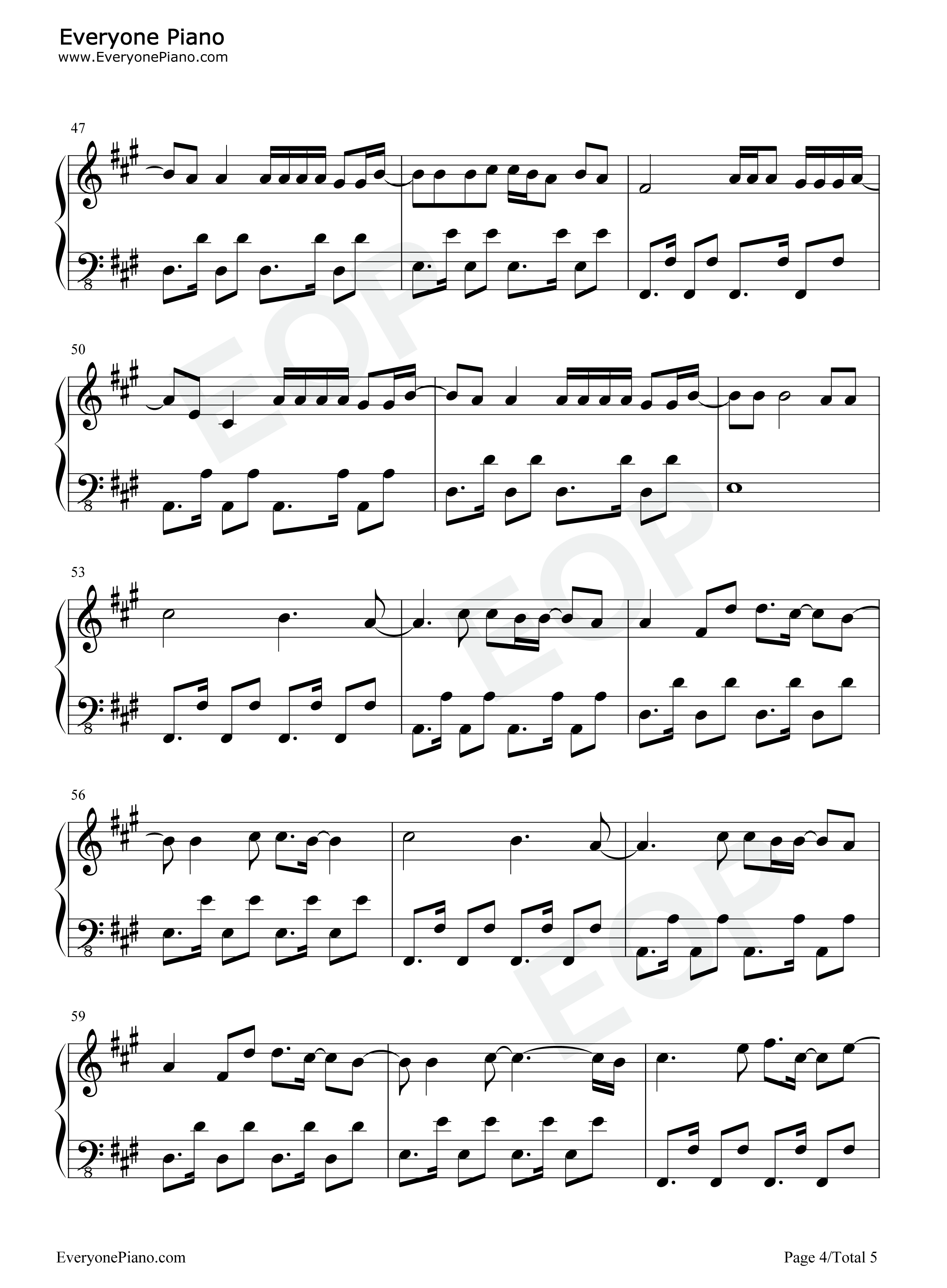 Floating_Through_Space钢琴谱_Sia_David_Guetta