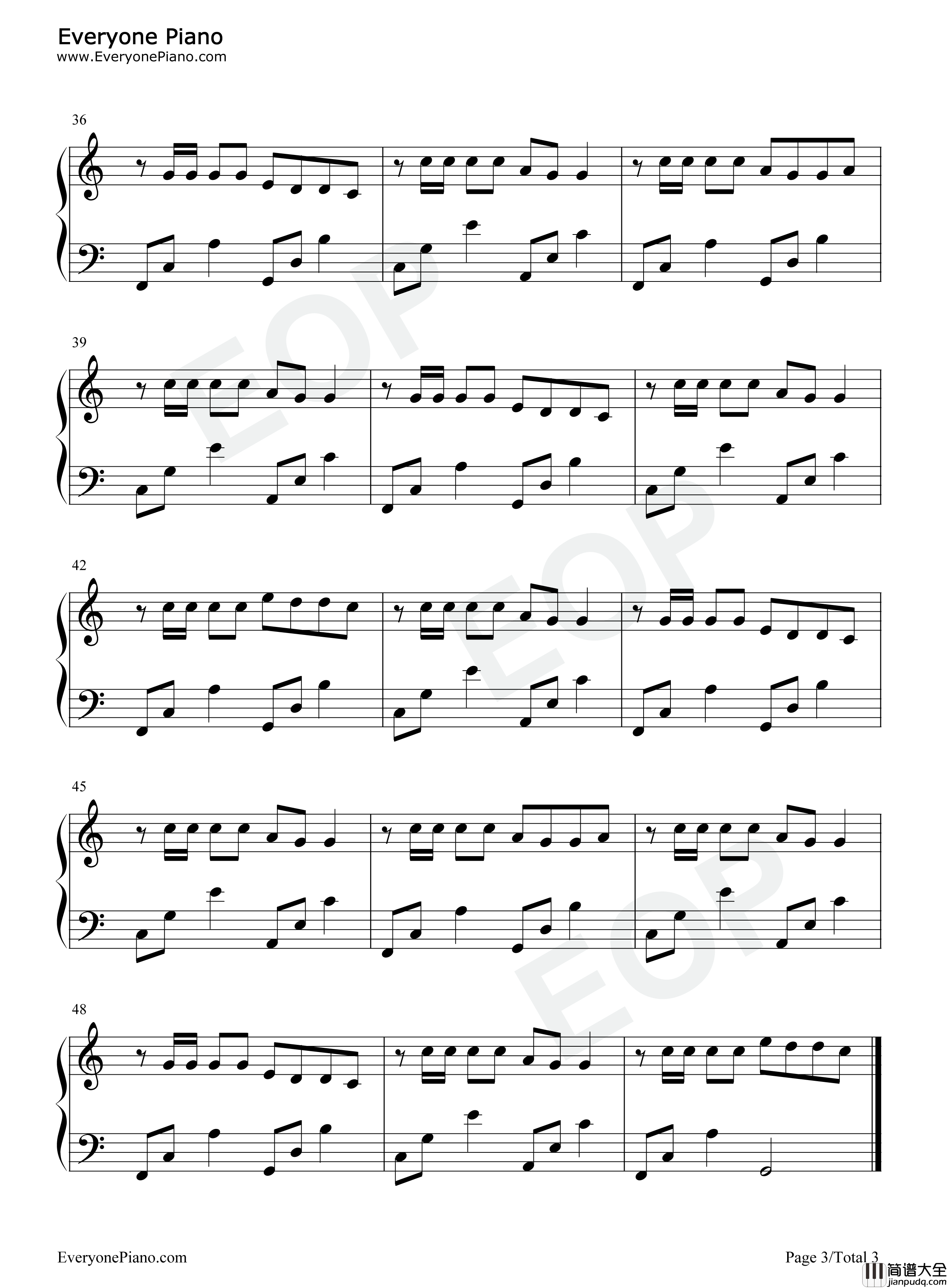 放飞钢琴谱_许嵩