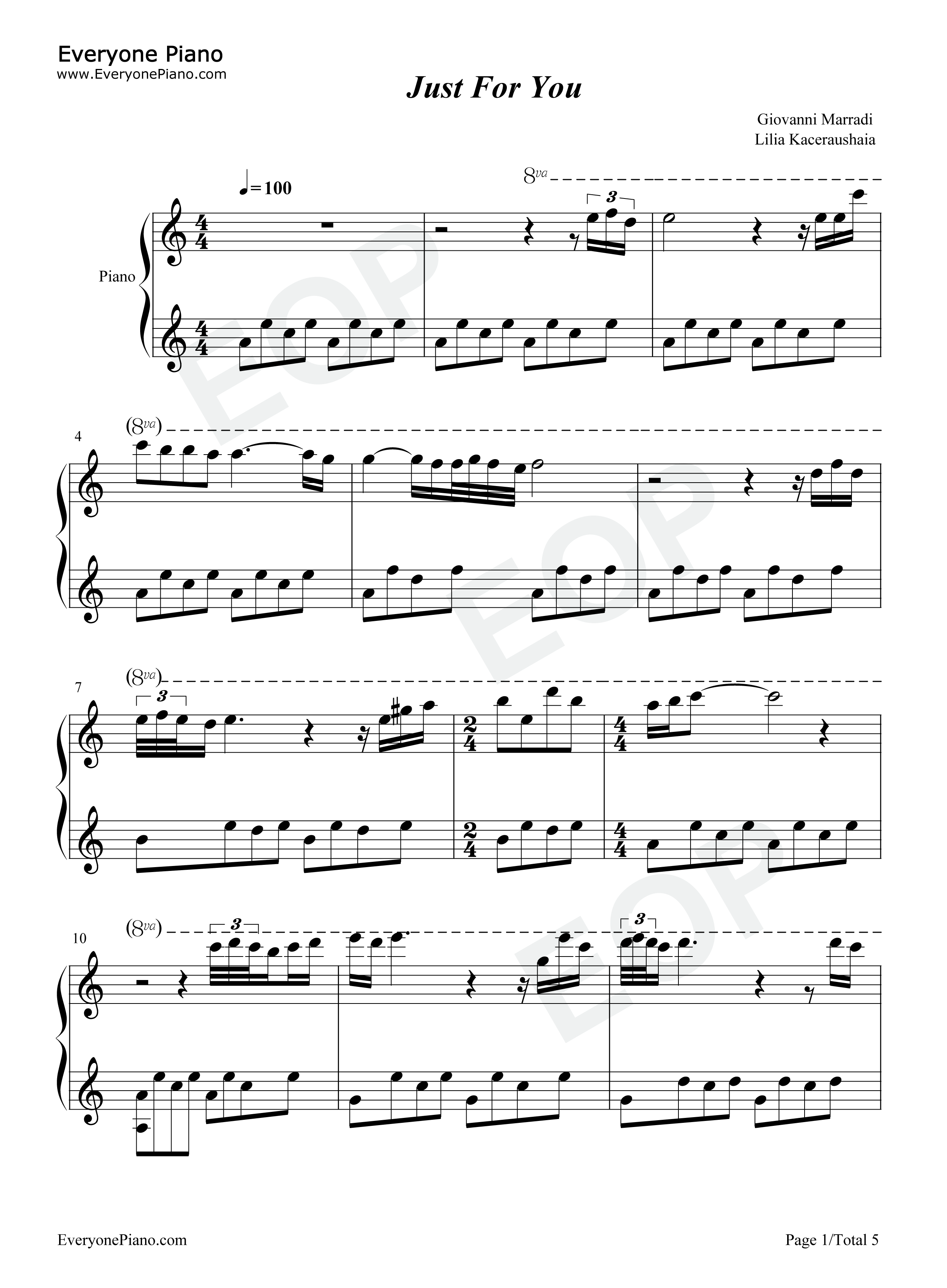 Just_For_You钢琴谱_Giovanni_Marradi