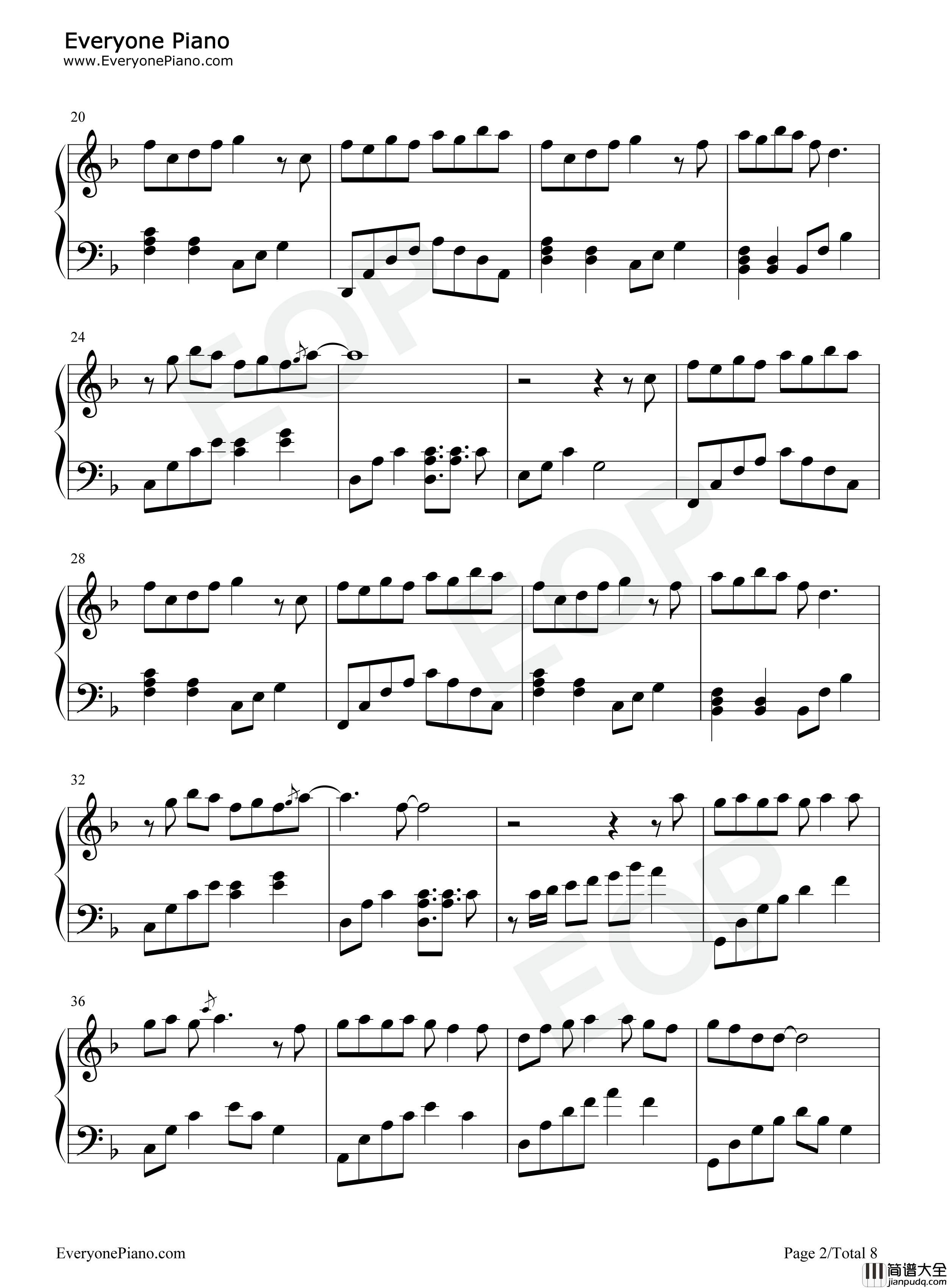 重启钢琴谱_张韶涵