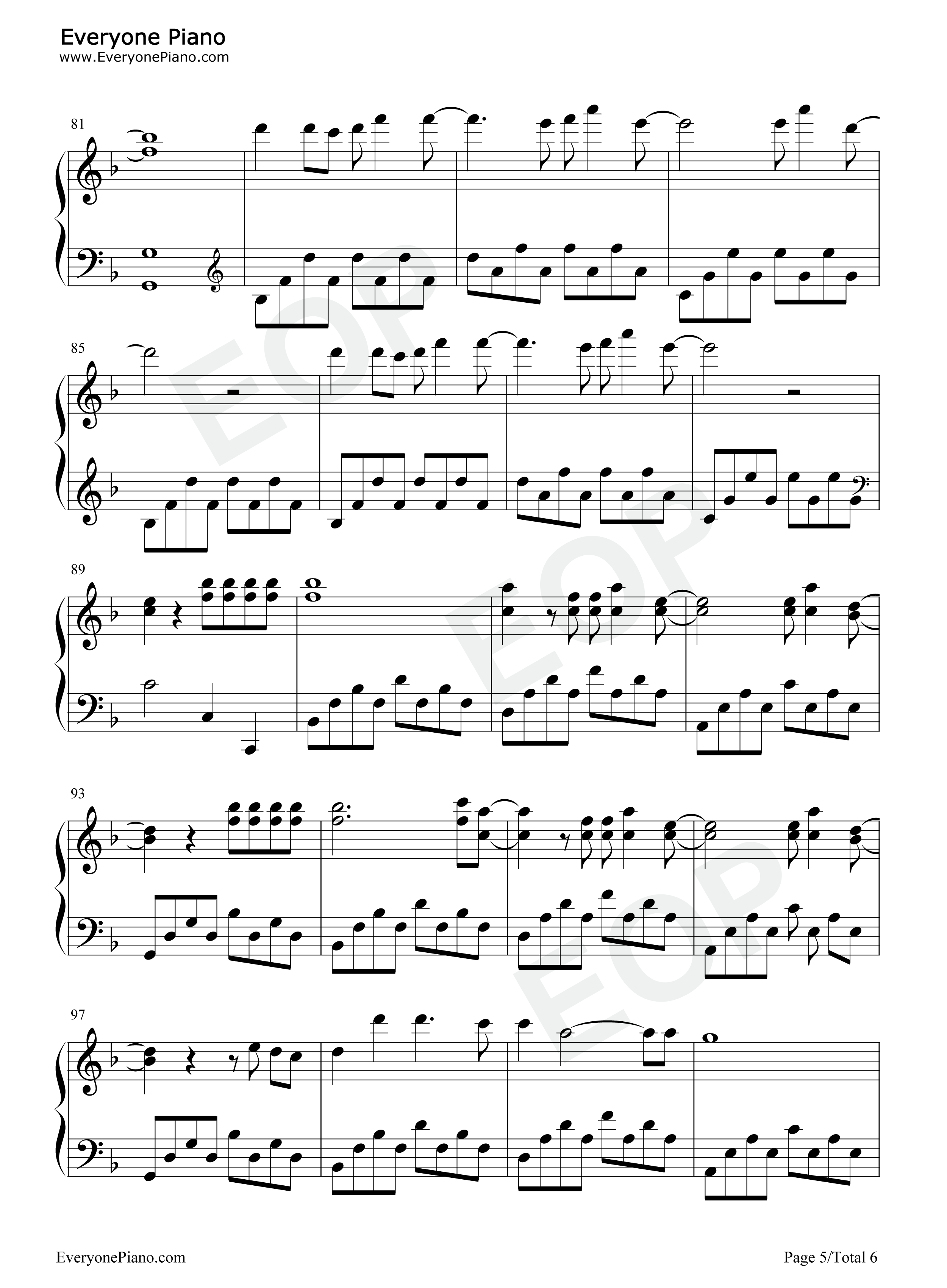 平行世界钢琴谱_邓紫棋